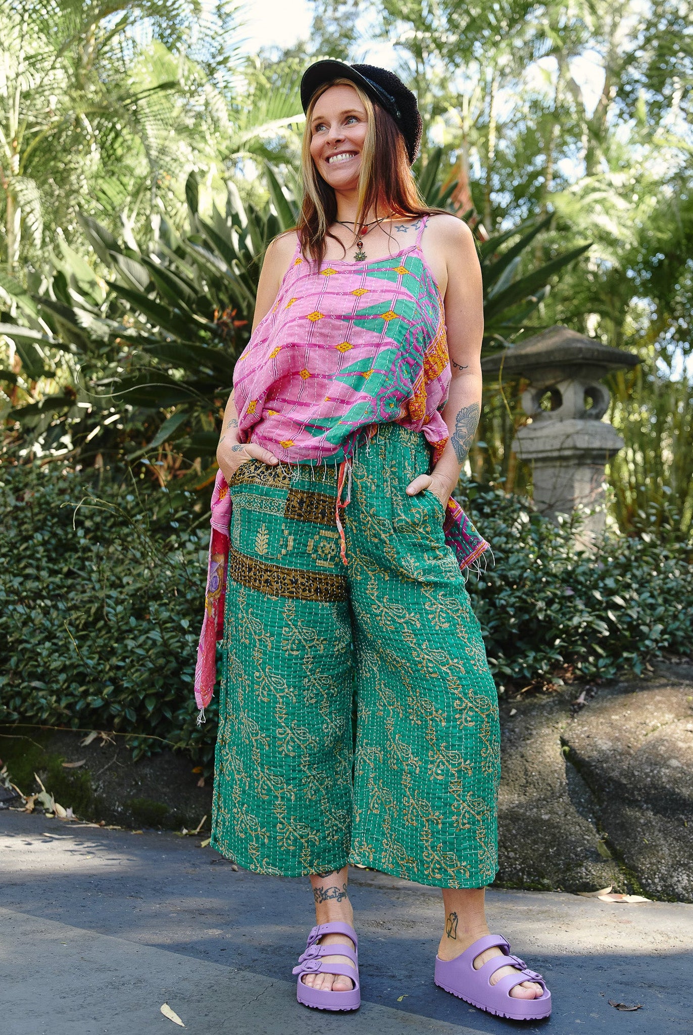 Cropped Kantha Pants - Renew Bohemian Pty Ltd