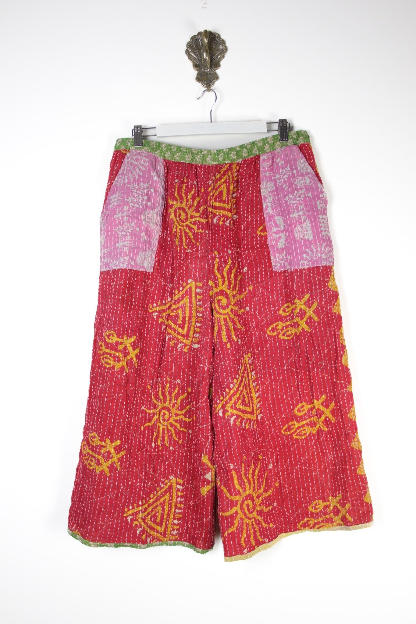Cropped Kantha Pants 2XL (15725) CroppedPants2XLRenewVintage157252 Renew Bohemian Pty Ltd