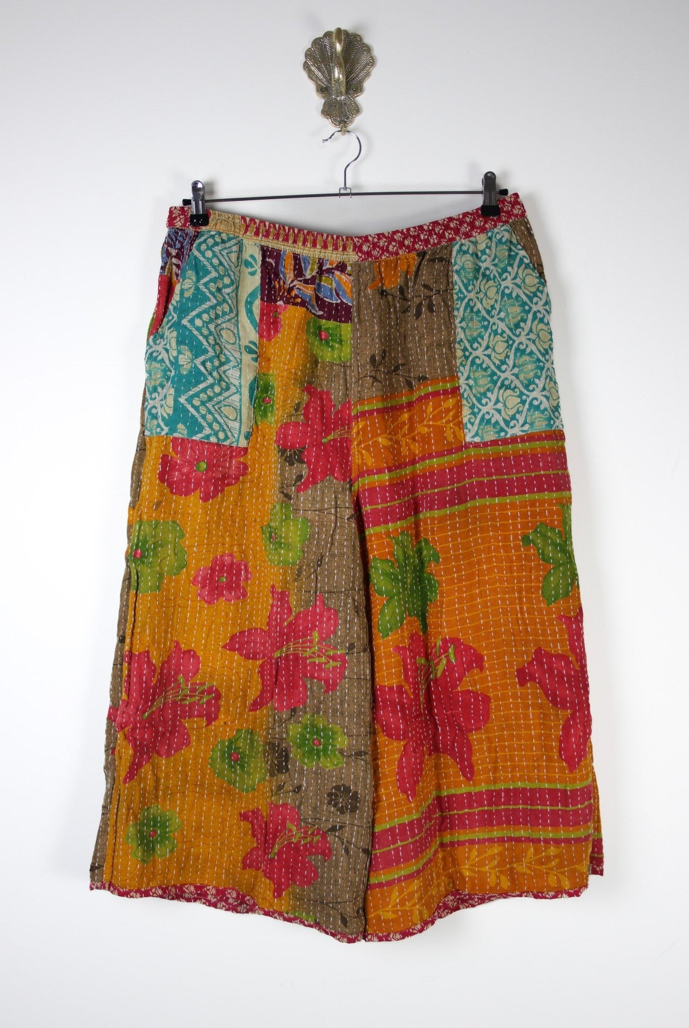 Cropped Kantha Pants 2XL (16640) CroppedPants2XLRenewVintage166402 Renew Bohemian Pty Ltd