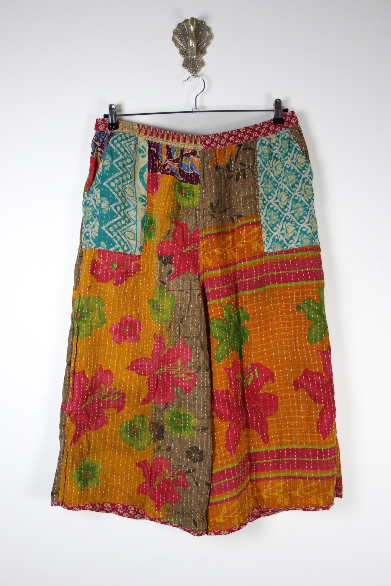 Cropped Kantha Pants 2XL (16640) CroppedPants2XLRenewVintage166402 Renew Bohemian Pty Ltd