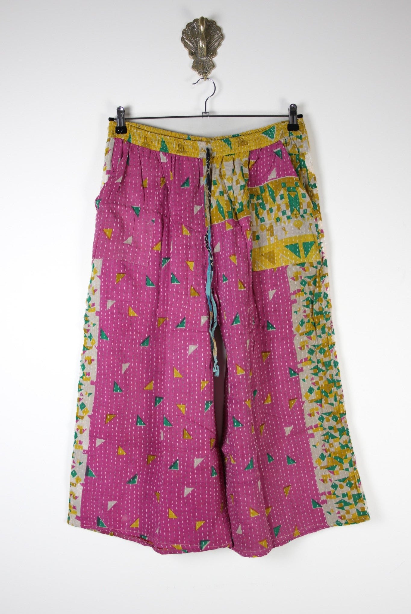Cropped Kantha Pants XL (16644) CroppedPantsXLRenewVintage166441 Renew Bohemian Pty Ltd