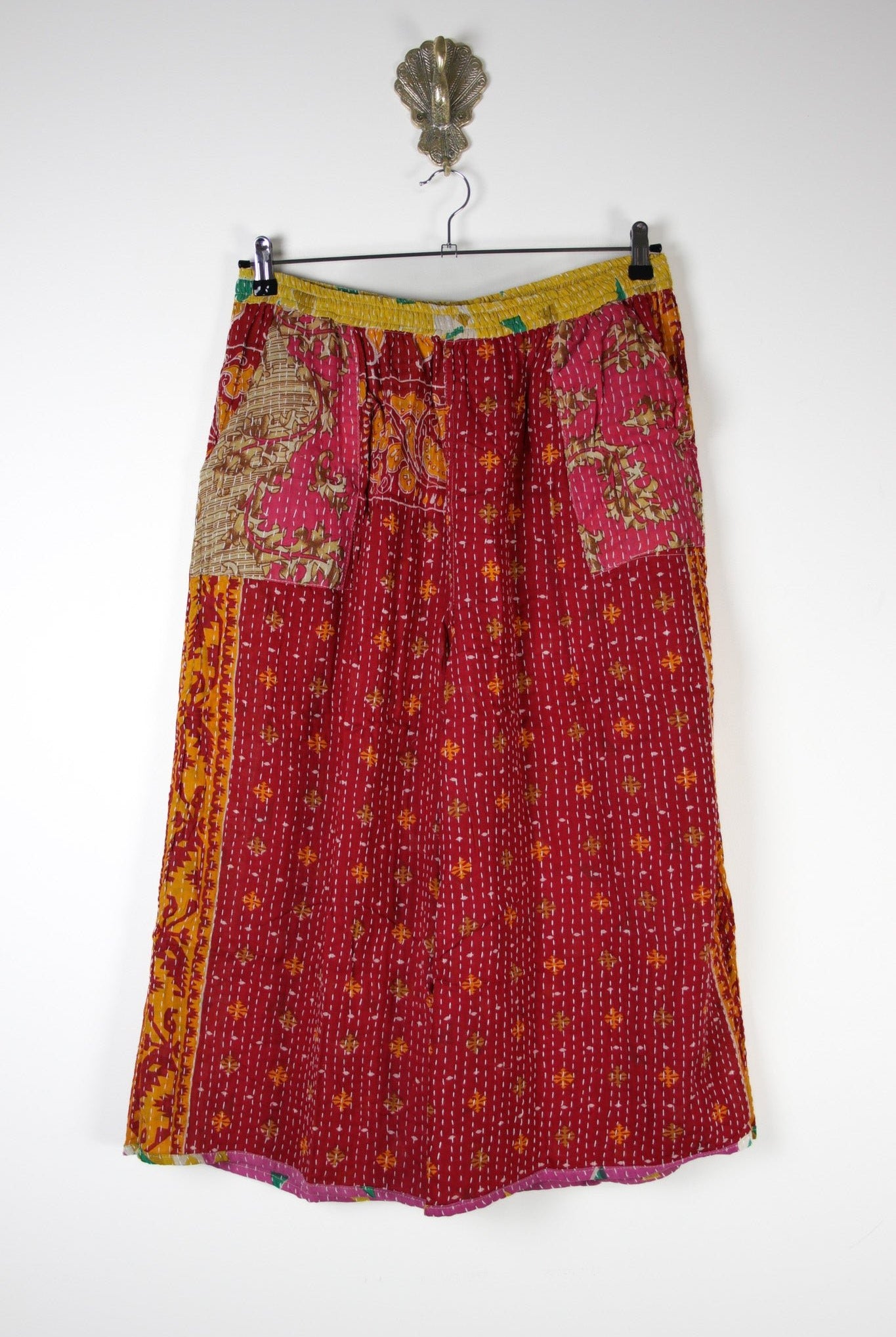 Cropped Kantha Pants XL (16644) CroppedPantsXLRenewVintage166442 Renew Bohemian Pty Ltd
