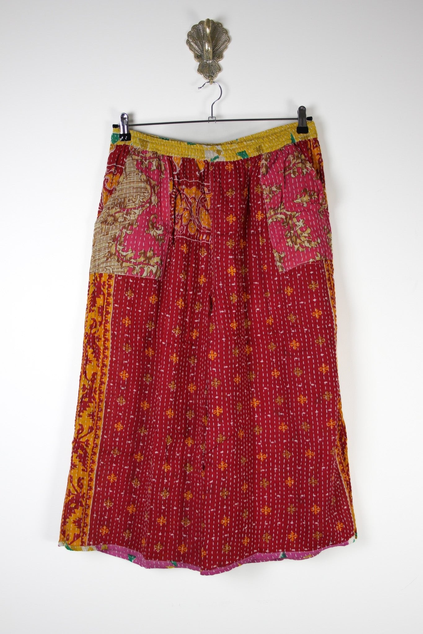 Cropped Kantha Pants XL (16644) CroppedPantsXLRenewVintage166442 Renew Bohemian Pty Ltd