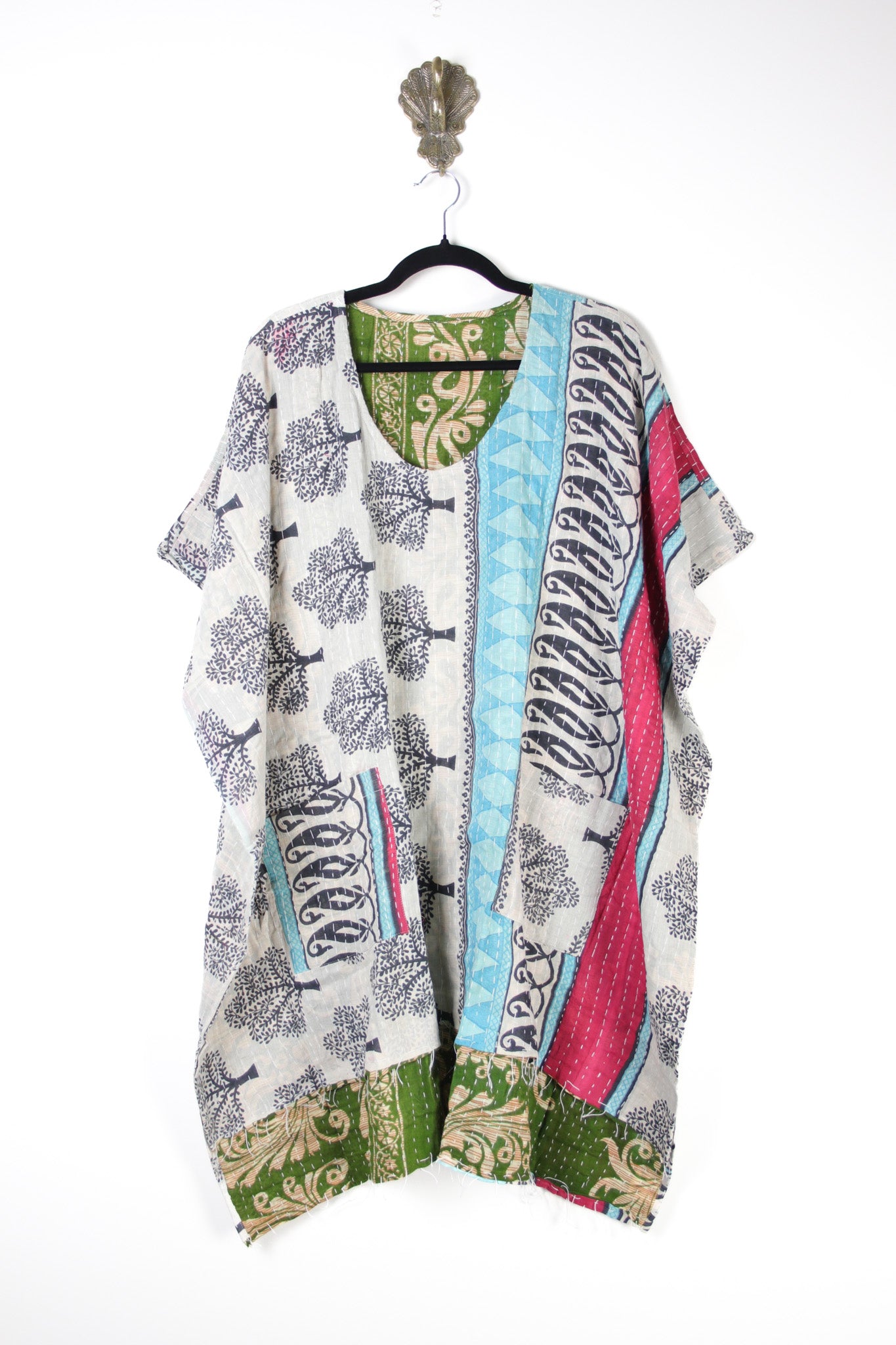Dreamer Kantha Dress S/M (17725) DreamerDressS_MRenewVintage17725marked1 Renew Vintage