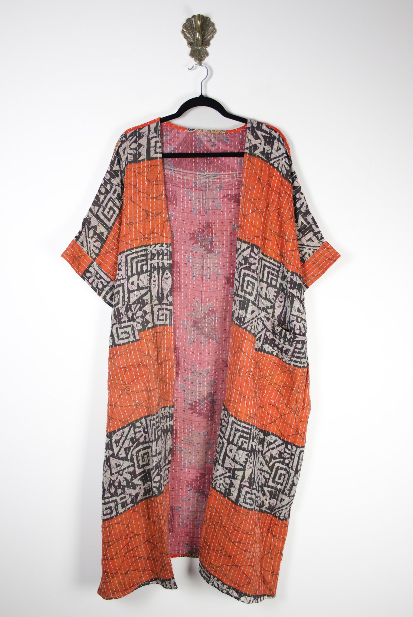 Kantha Flow Robe (20374) FlowRobeRenewBohemian203741 Renew Bohemian Pty Ltd