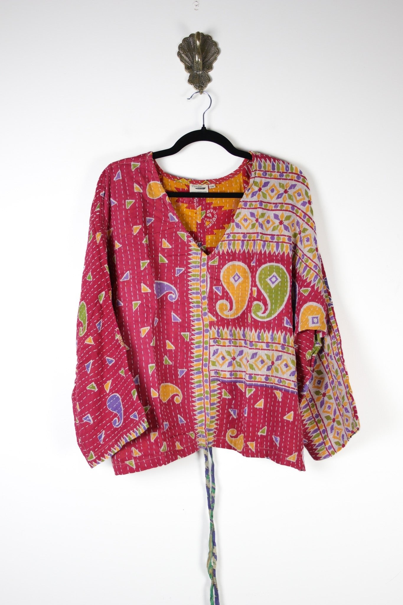 Jovie Kantha Top S/M (16771) JovieTopS_MRenewVintage167711 Renew Bohemian Pty Ltd