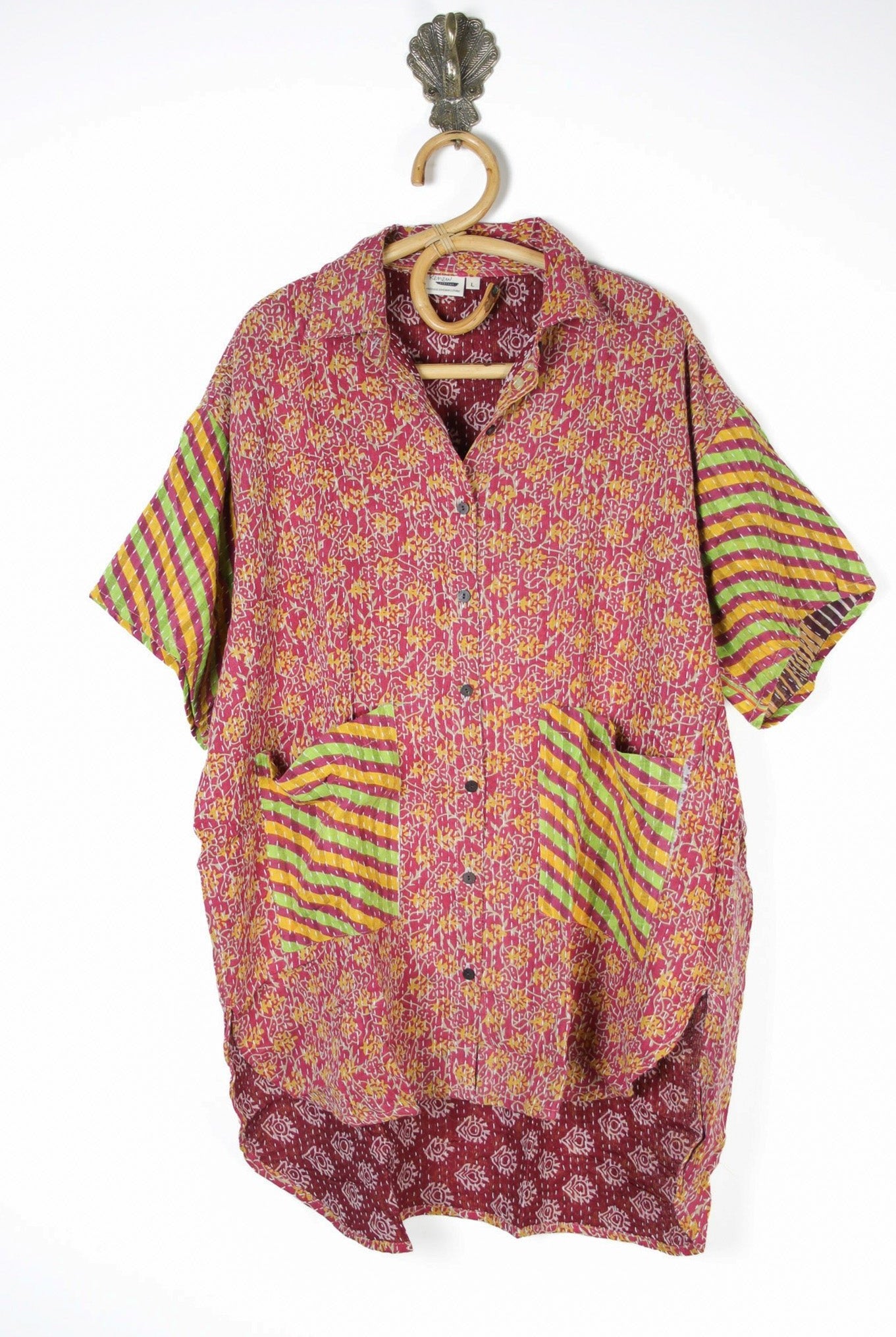 Lila Kantha Shirt L (10624) LilaShirtLRenewVintage106241_81c3b8b2-b005-4c29-85f5-7536c3d2dc41 Renew Bohemian Pty Ltd