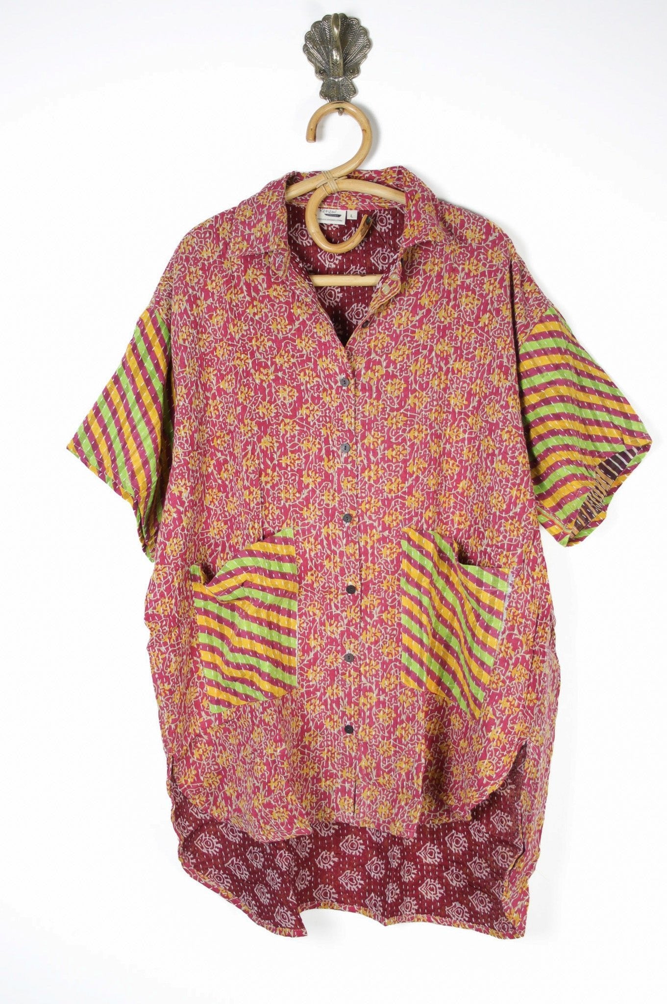 Lila Kantha Shirt L (10624) LilaShirtLRenewVintage106241_81c3b8b2-b005-4c29-85f5-7536c3d2dc41 Renew Bohemian Pty Ltd