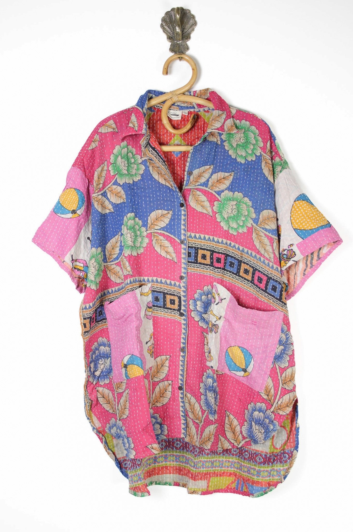 Lila Kantha Shirt XL (10609) LilaShirtXLRenewVintage106091_52b62891-3943-4412-a594-64ad51458e0f Renew Bohemian Pty Ltd