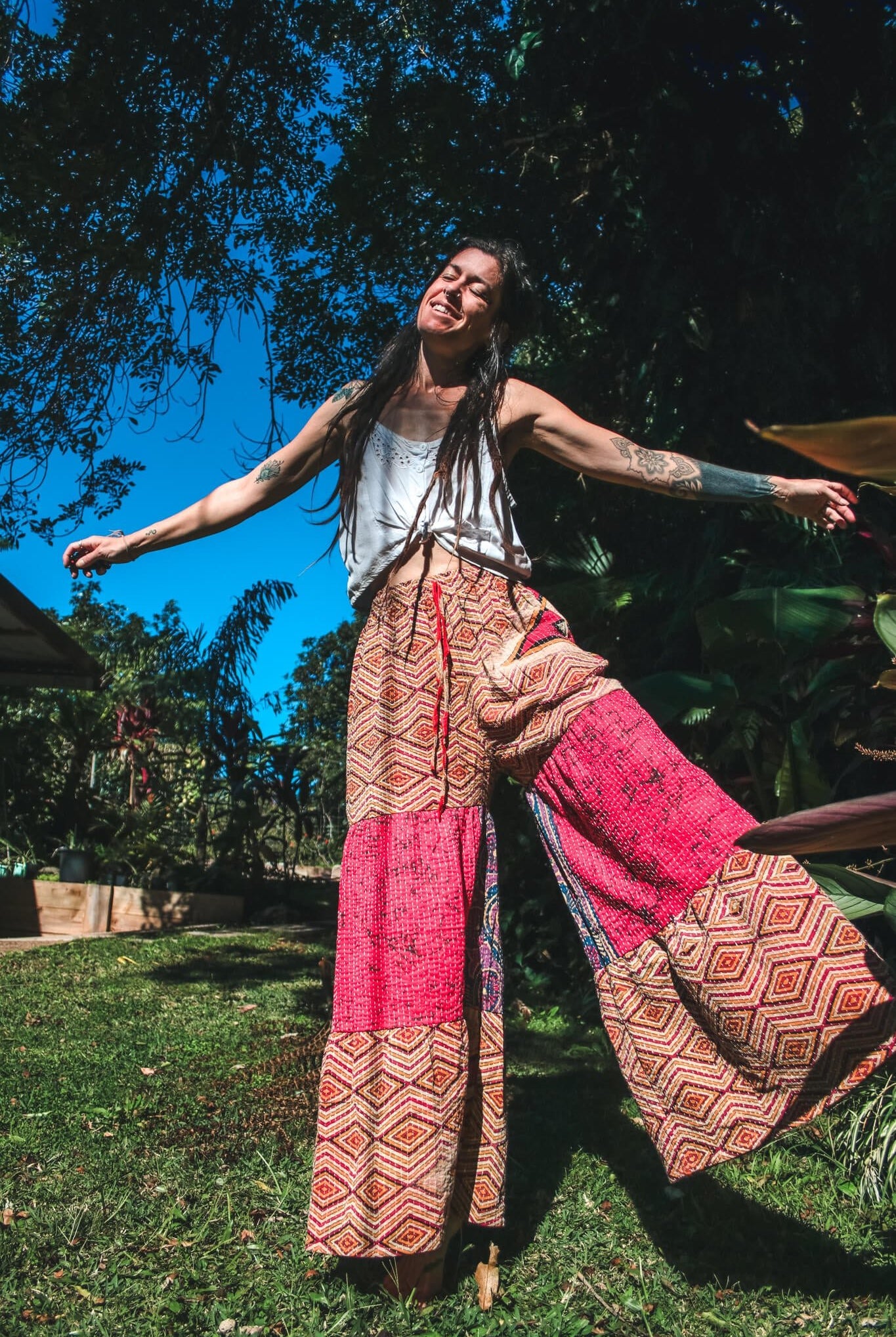 Wholesale Lot - Kantha Mahi Pants - 12qty MahiPantsRenewVintage_2 Renew Bohemian Pty Ltd