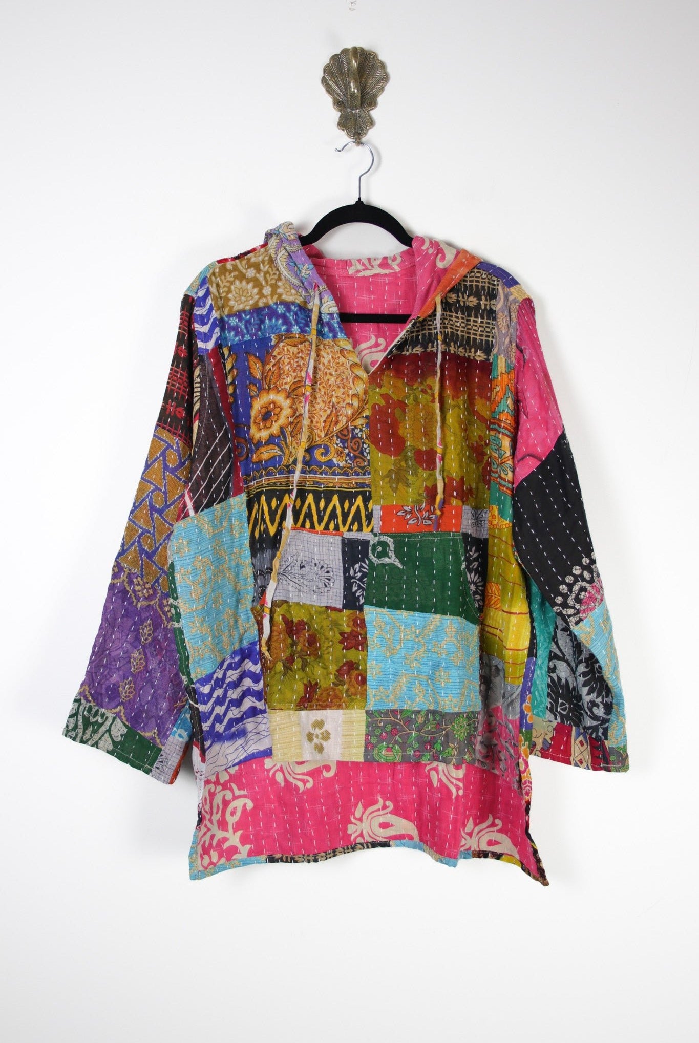 Patchwork Homebody Hoodie M (20120) PatchworkHomebodyHoodieMRenewBohemian201201 Renew Bohemian Pty Ltd