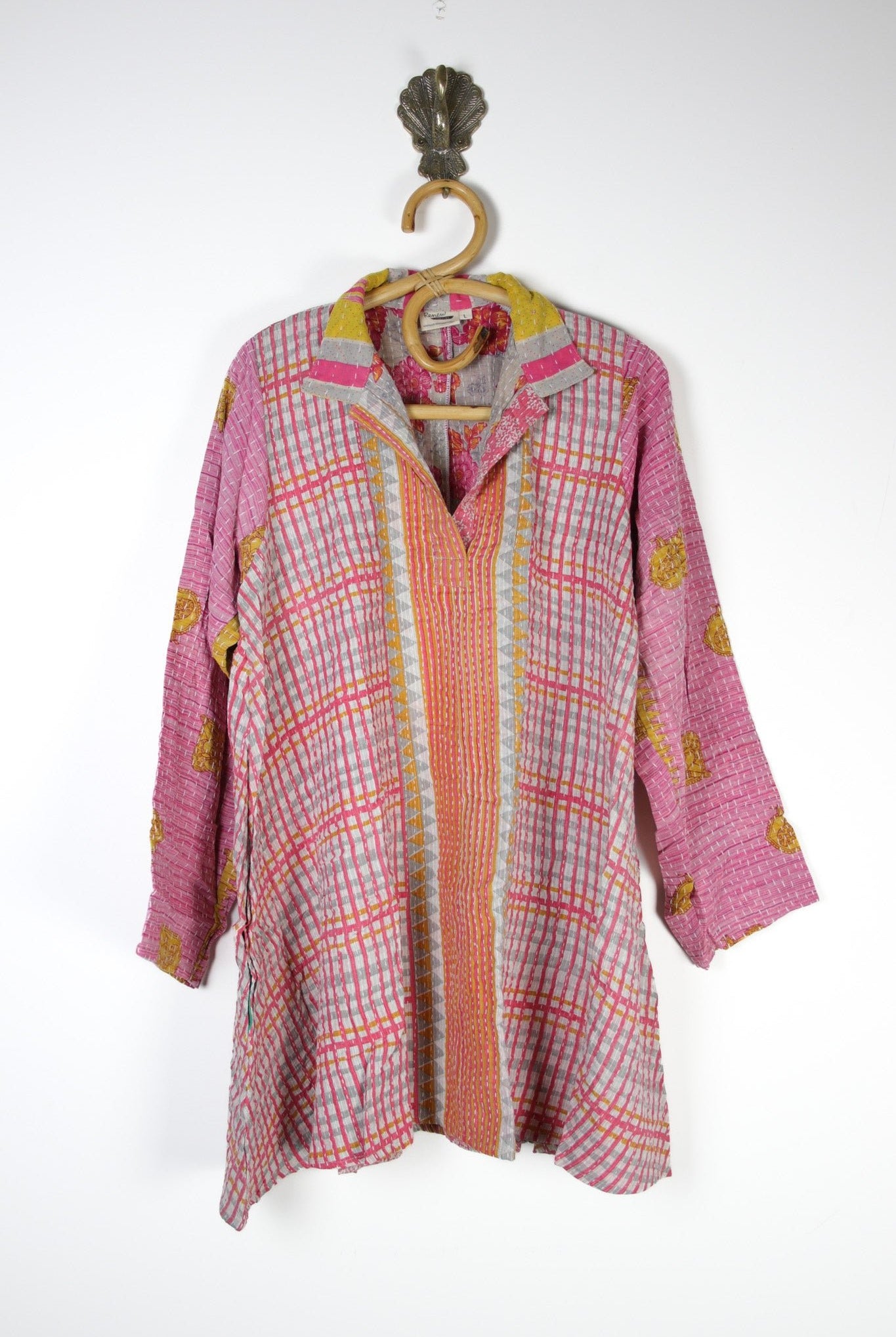 Poppy Kantha Tunic L (15351) PoppyTunicLRenewVintage153511 Renew Bohemian Pty Ltd