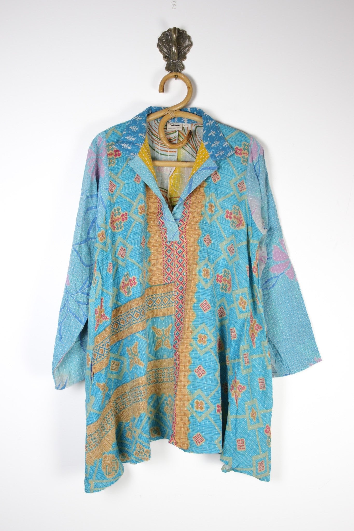 Poppy Kantha Tunic L (15352) PoppyTunicLRenewVintage153521 Renew Bohemian Pty Ltd