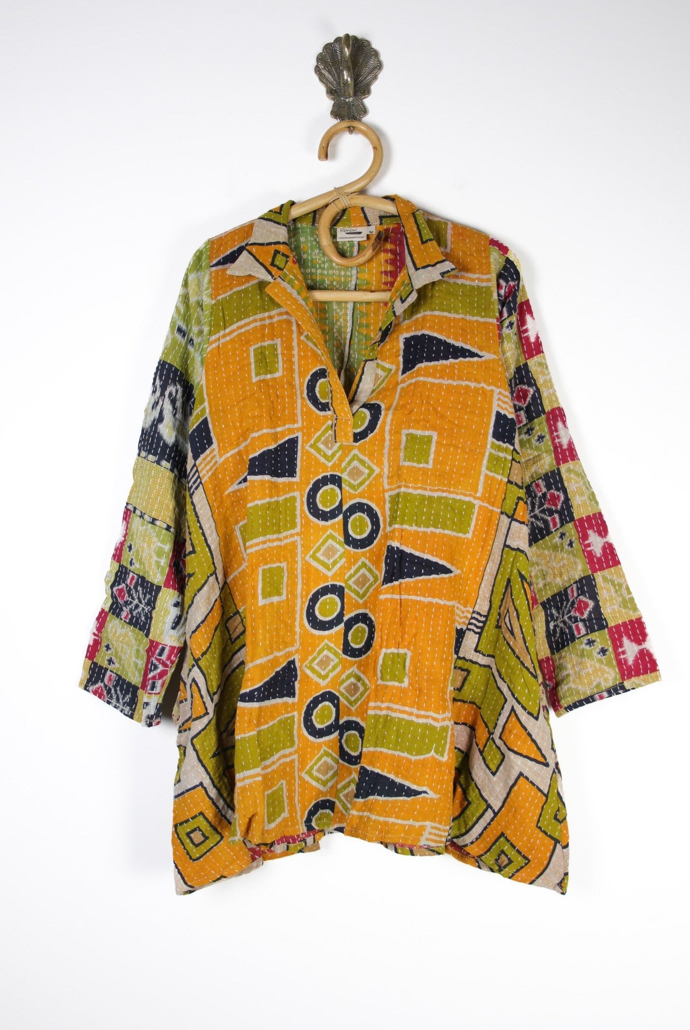 Poppy Kantha Tunic M (12619) PoppyTunicMRenewVintage126191 Renew Bohemian Pty Ltd