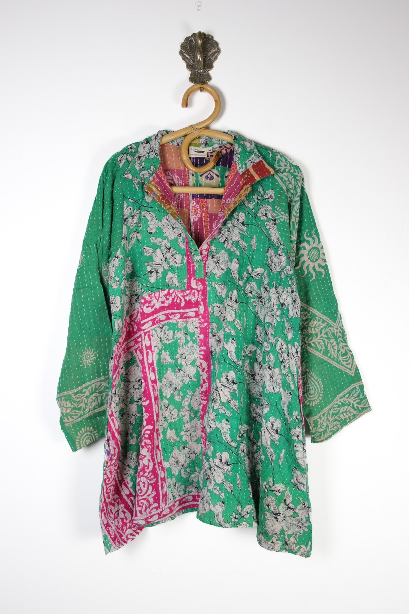 Poppy Kantha Tunic M (15339) PoppyTunicMRenewVintage153391 Renew Bohemian Pty Ltd
