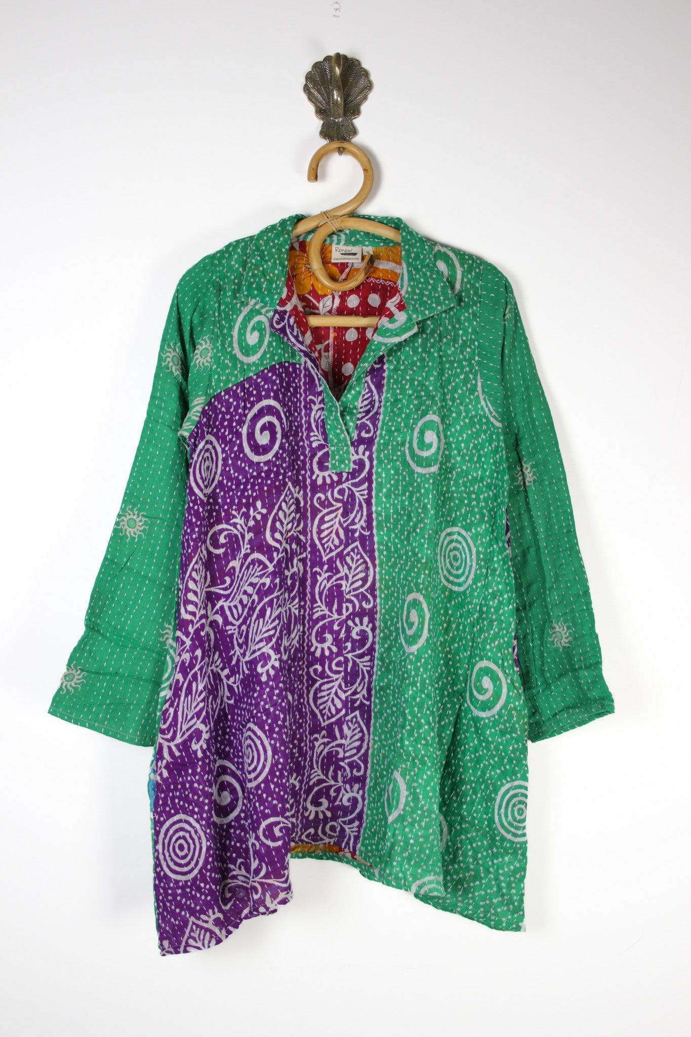 Poppy Kantha Tunic S (15330) PoppyTunicSRenewVintage153301 Renew Bohemian Pty Ltd