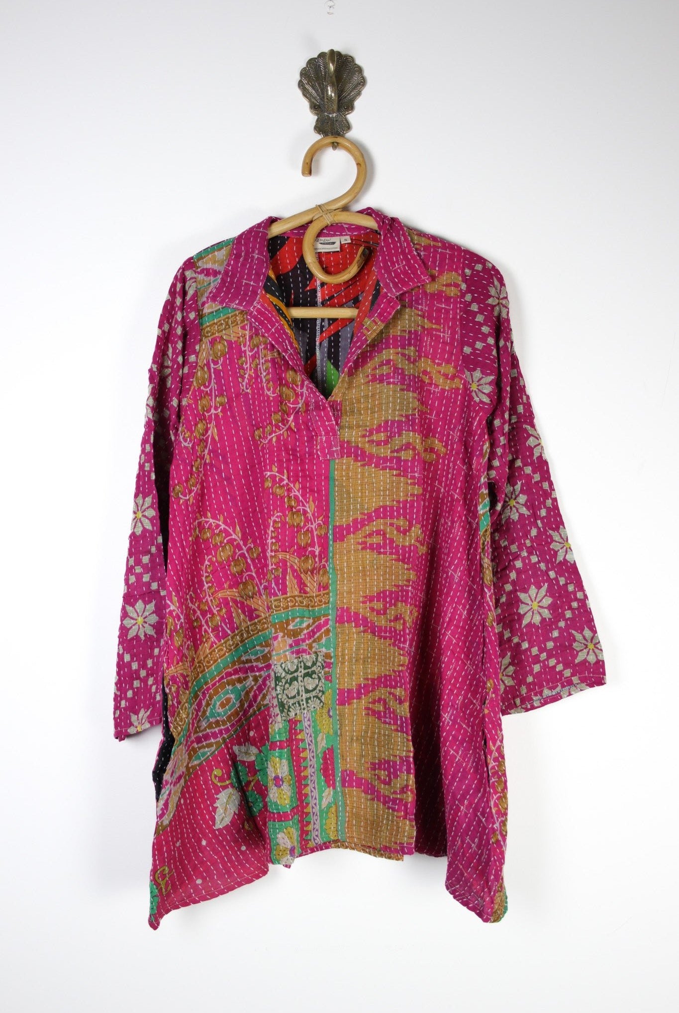 Poppy Kantha Tunic S (15335) PoppyTunicSRenewVintage153351 Renew Bohemian Pty Ltd