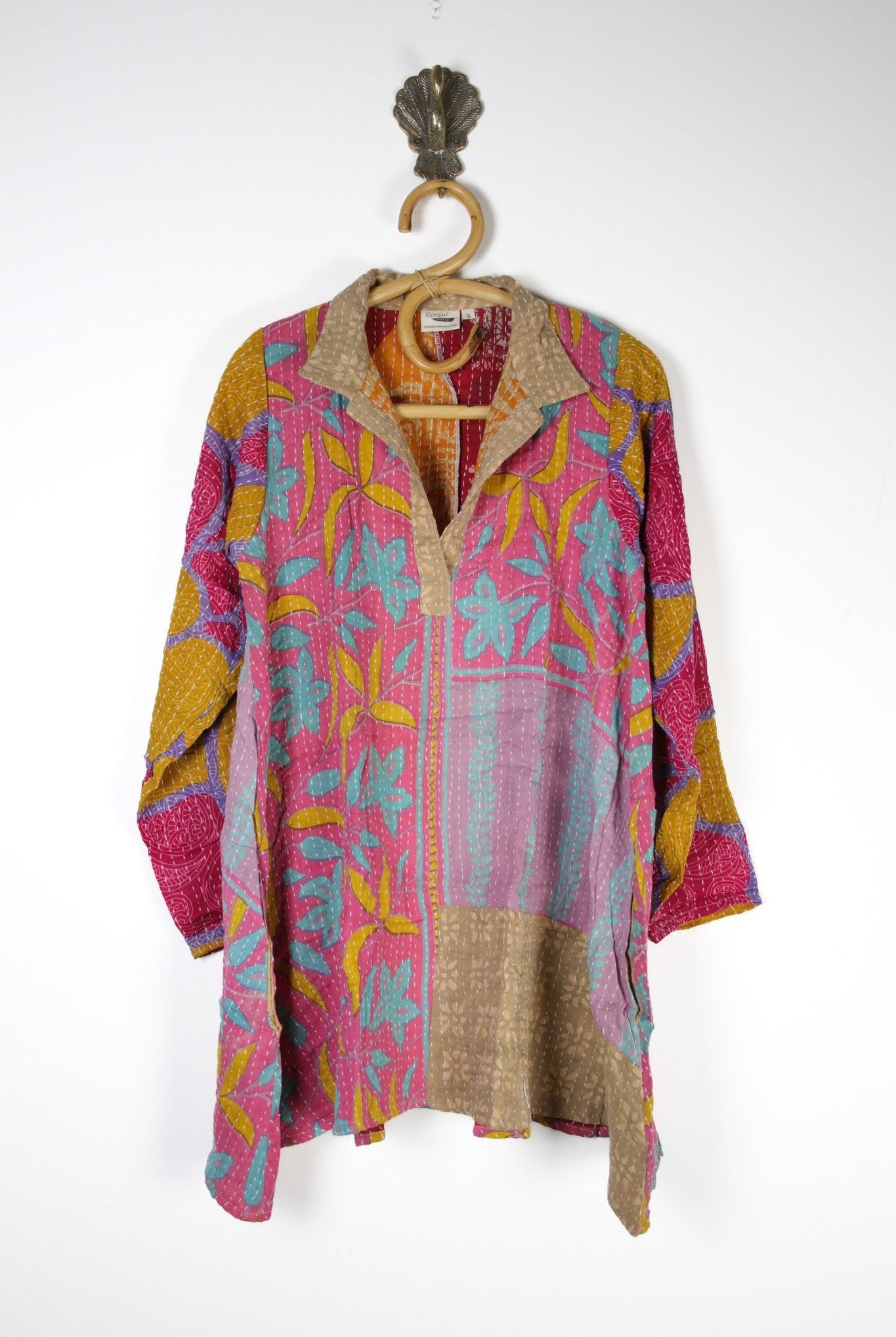 Poppy Kantha Tunic S (15338) PoppyTunicSRenewVintage153381 Renew Bohemian Pty Ltd