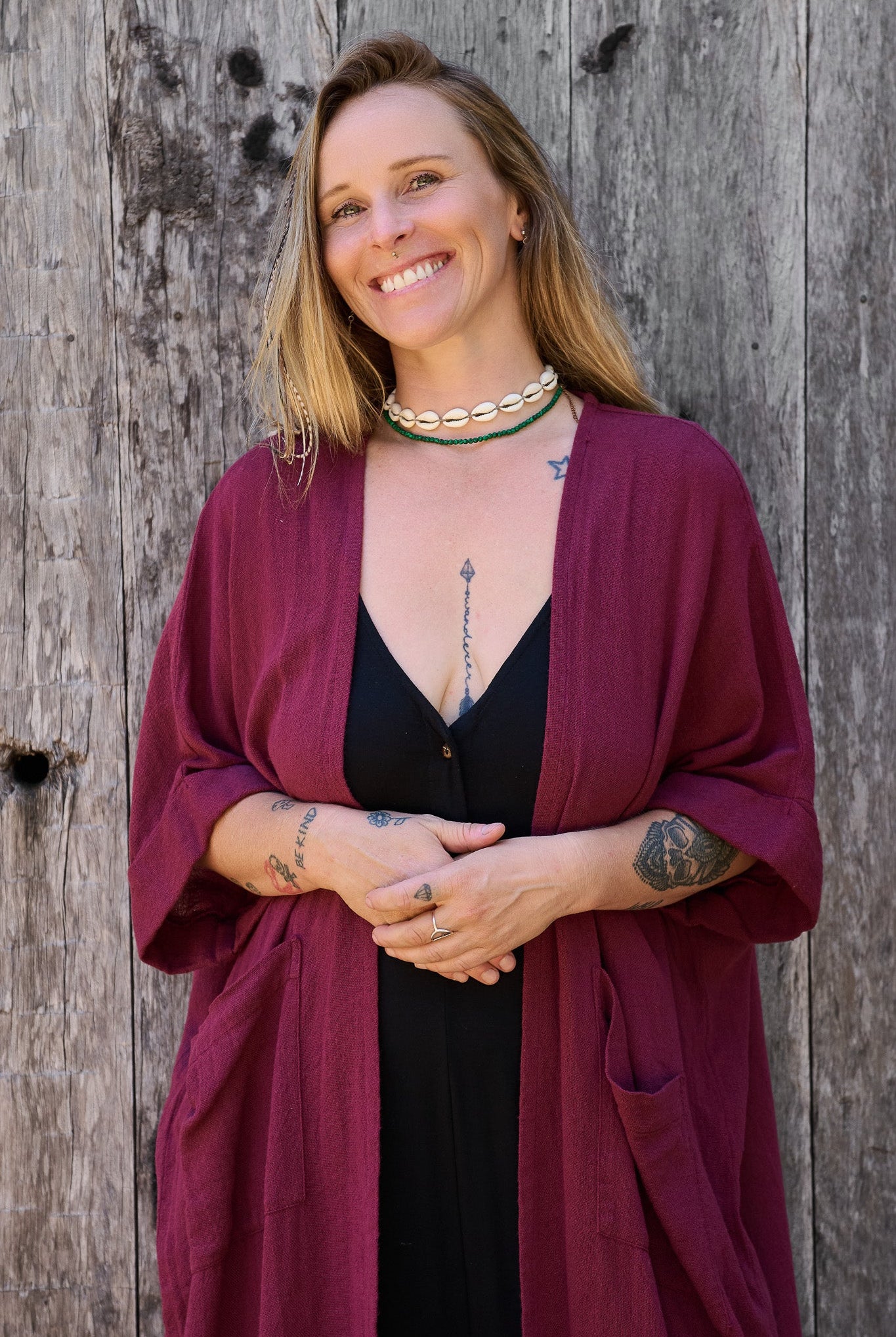 Flow Robe Maroon RenewBohemianBasicsBohemeblackFlowred2 Renew Bohemian Pty Ltd