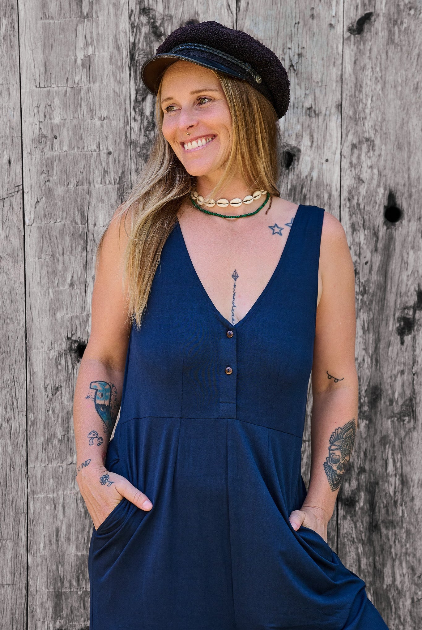 Boheme Jumpsuit Navy RenewBohemianBasicsBohemeblue3 Renew Bohemian Pty Ltd