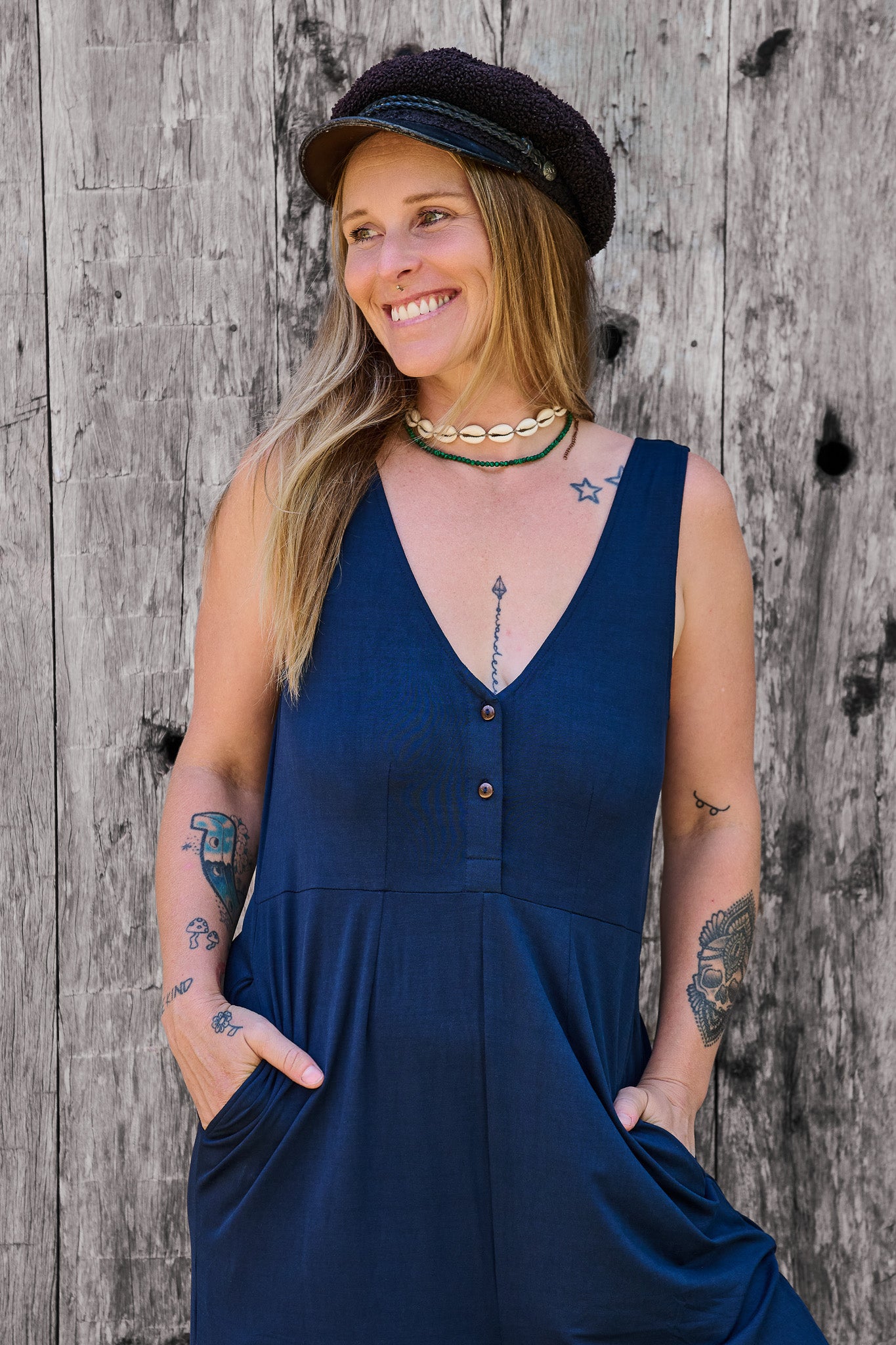 Boheme Jumpsuit Navy RenewBohemianBasicsBohemeblue3 Renew Bohemian Pty Ltd