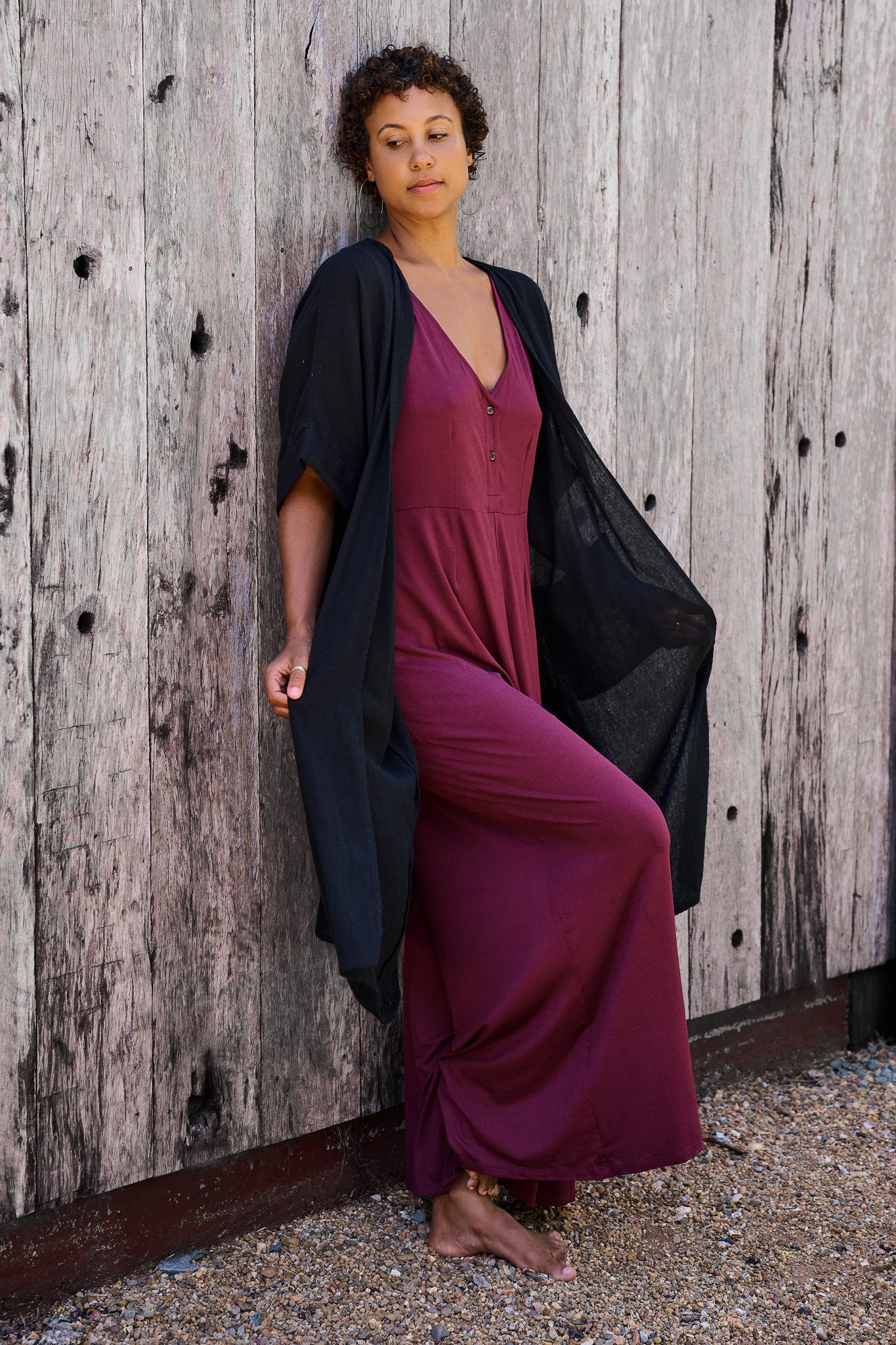 Boheme Jumpsuit Maroon RenewBohemianBasicsBohemeredFlowblack3 Renew Bohemian Pty Ltd
