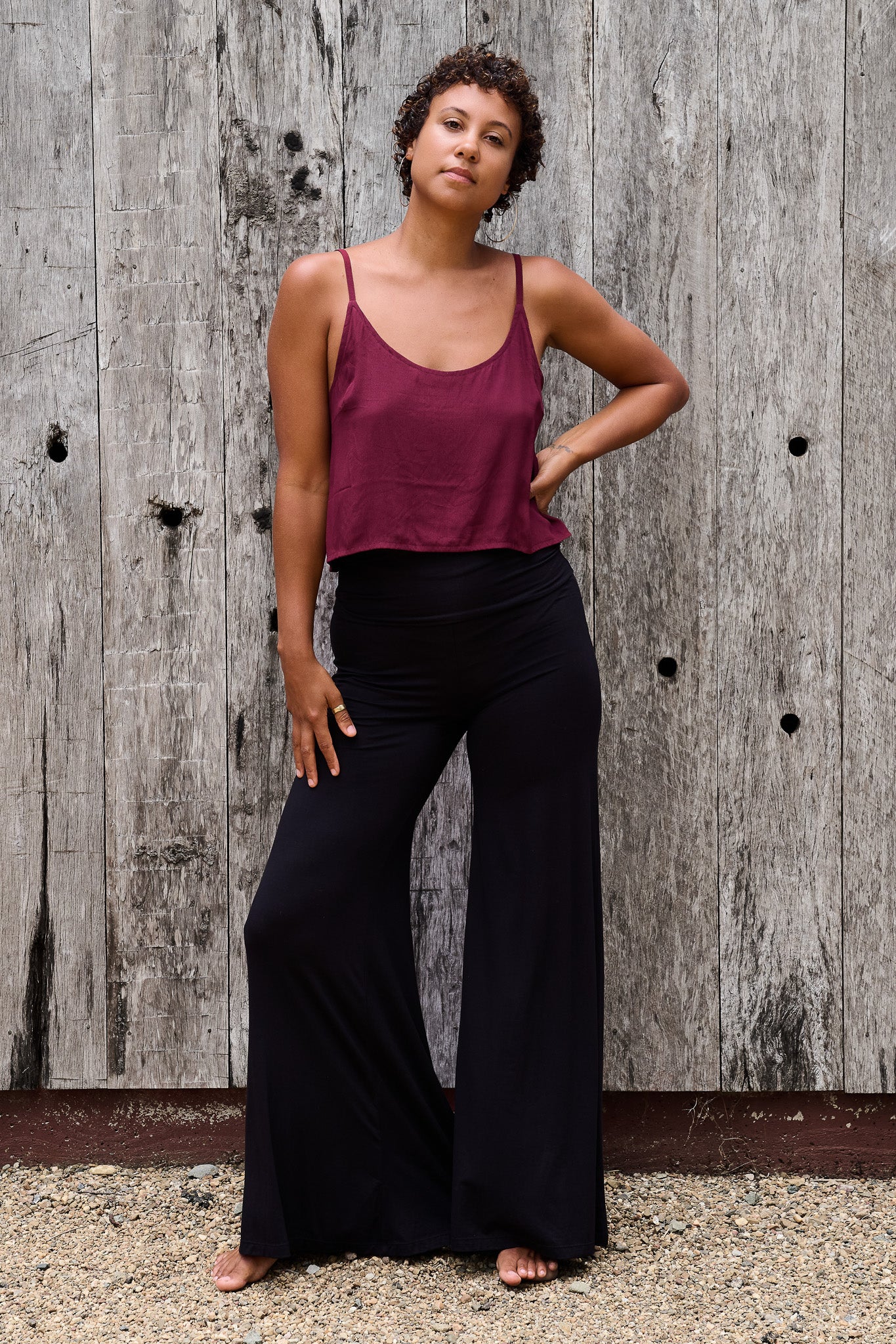 Palazzo Pants Black RenewBohemianBasicsCamiredPalazzoblack2 Renew Bohemian Pty Ltd