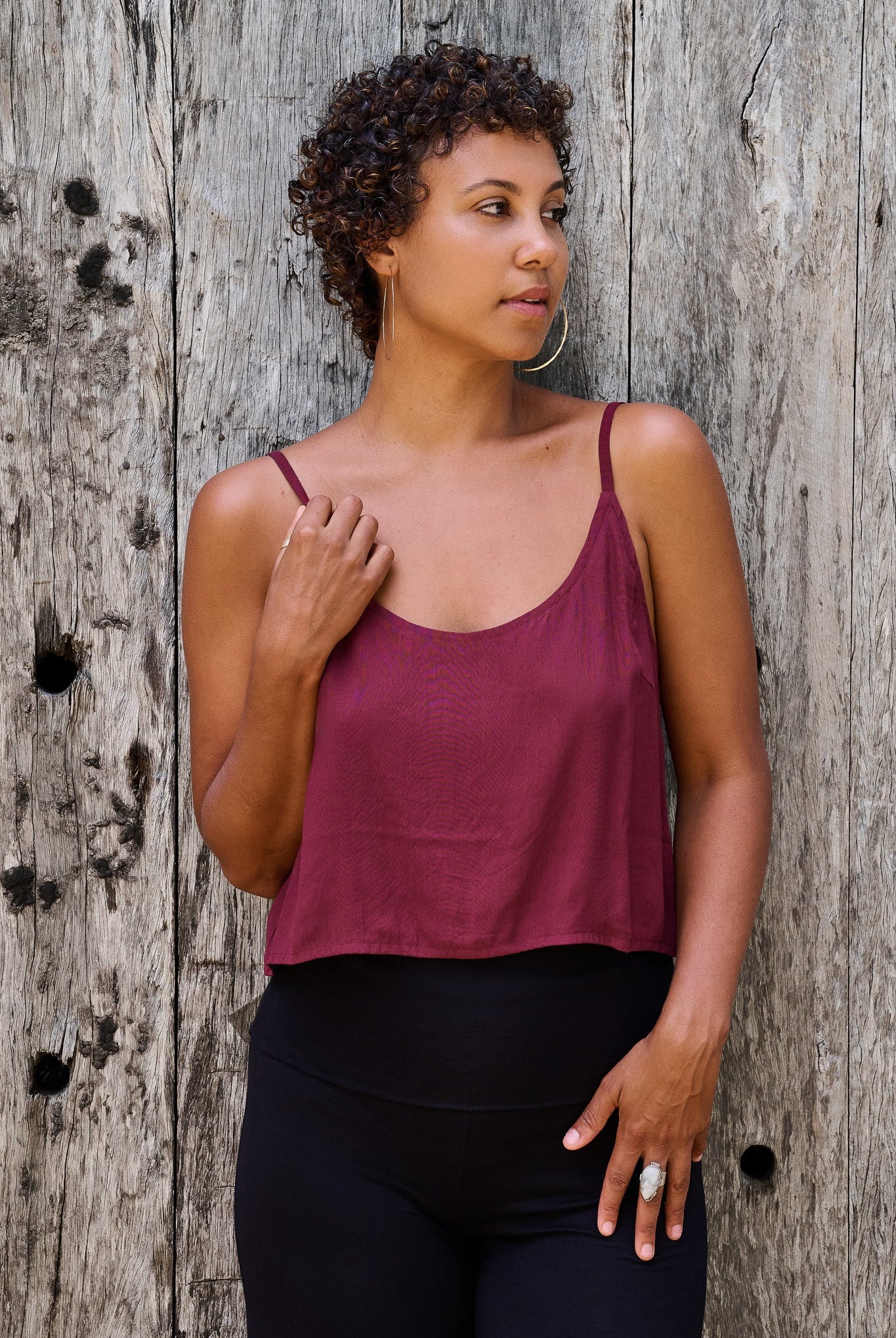 Cami Top Maroon RenewBohemianBasicsCamiredPalazzoblack4 Renew Bohemian Pty Ltd