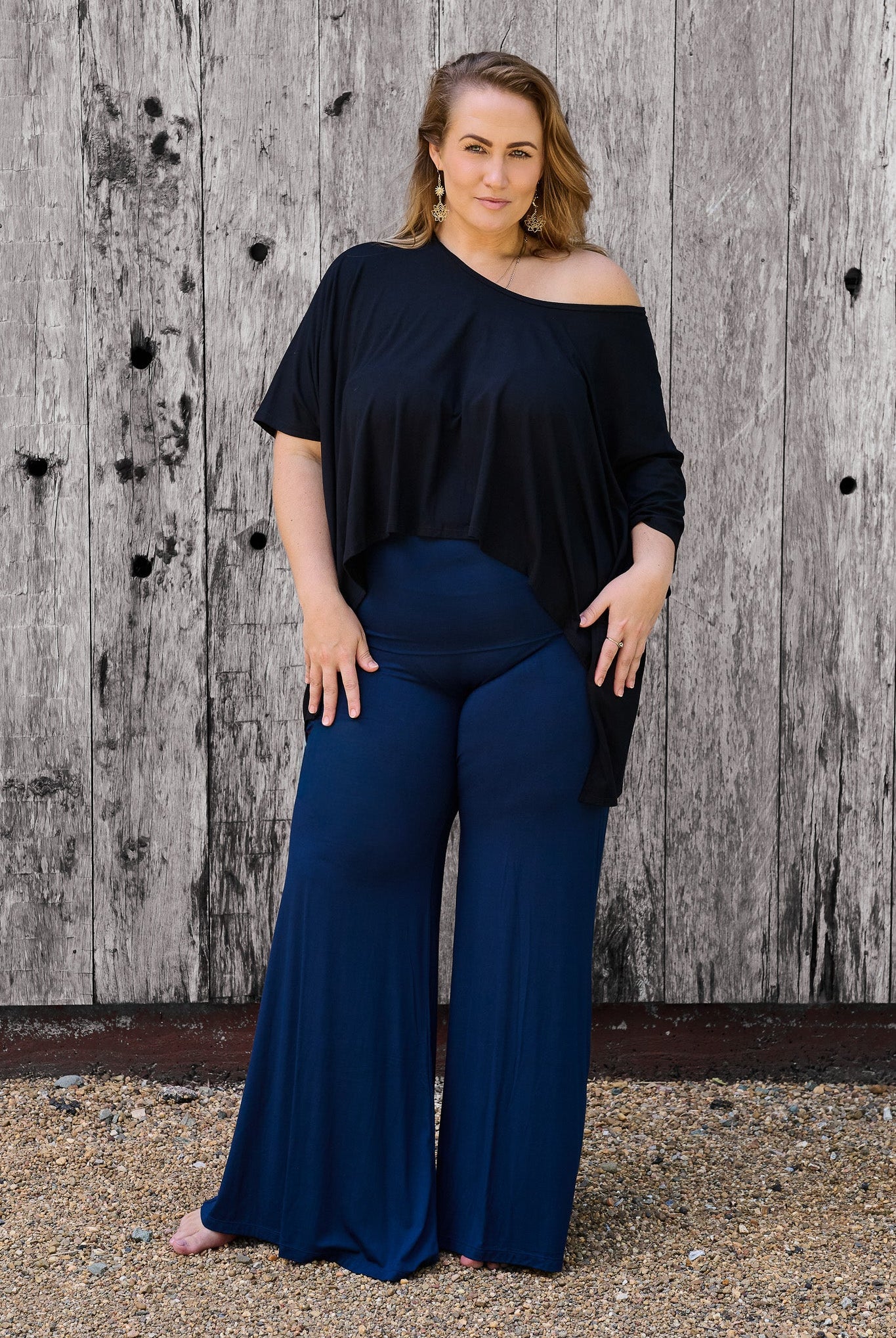 Palazzo Pants Navy RenewBohemianBasicsDreamerblackPalazzoblue2 Renew Bohemian Pty Ltd