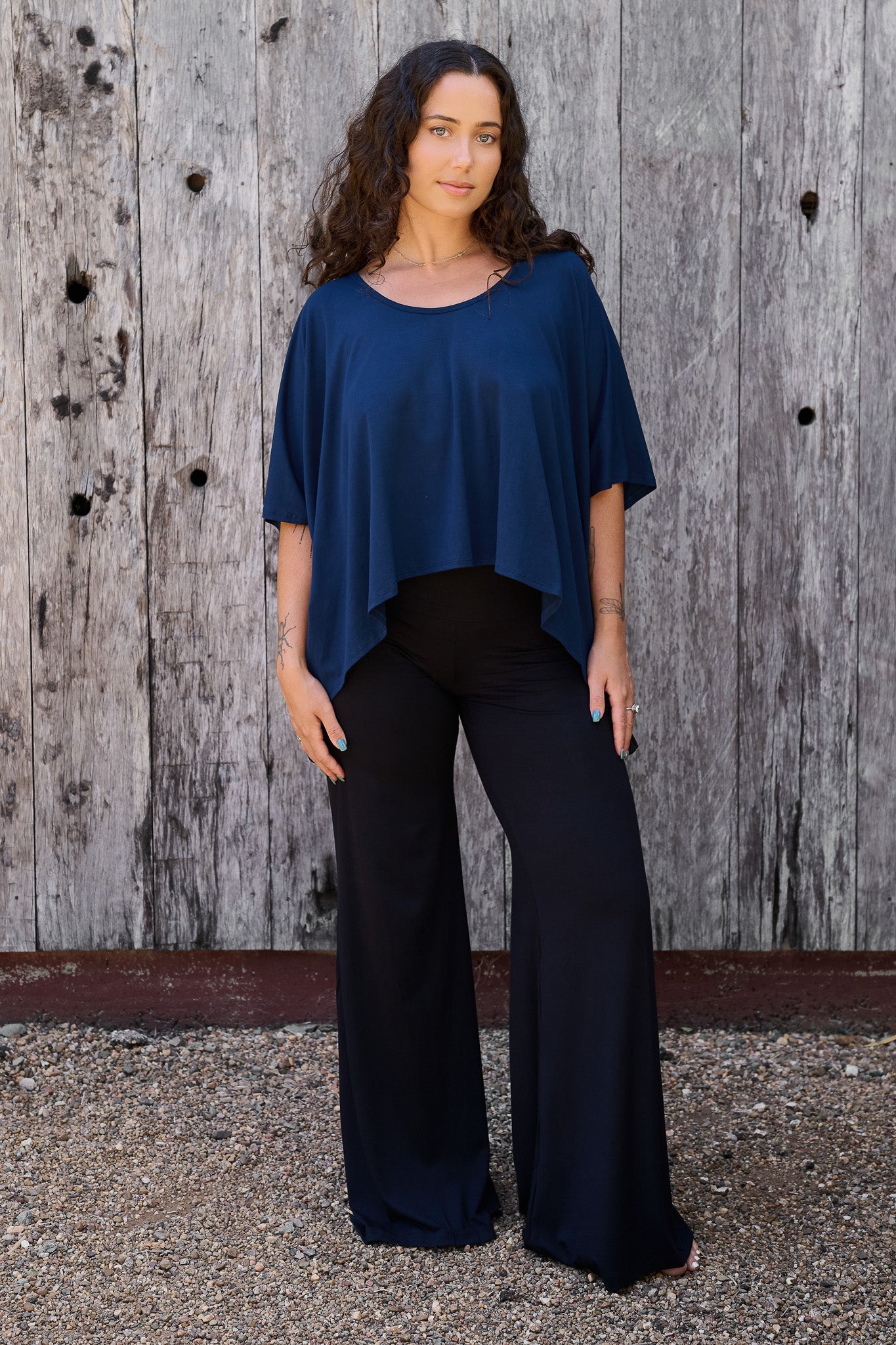 Dreamer Top Navy RenewBohemianBasicsDreamerbluePalazzosblack2 Renew Bohemian Pty Ltd