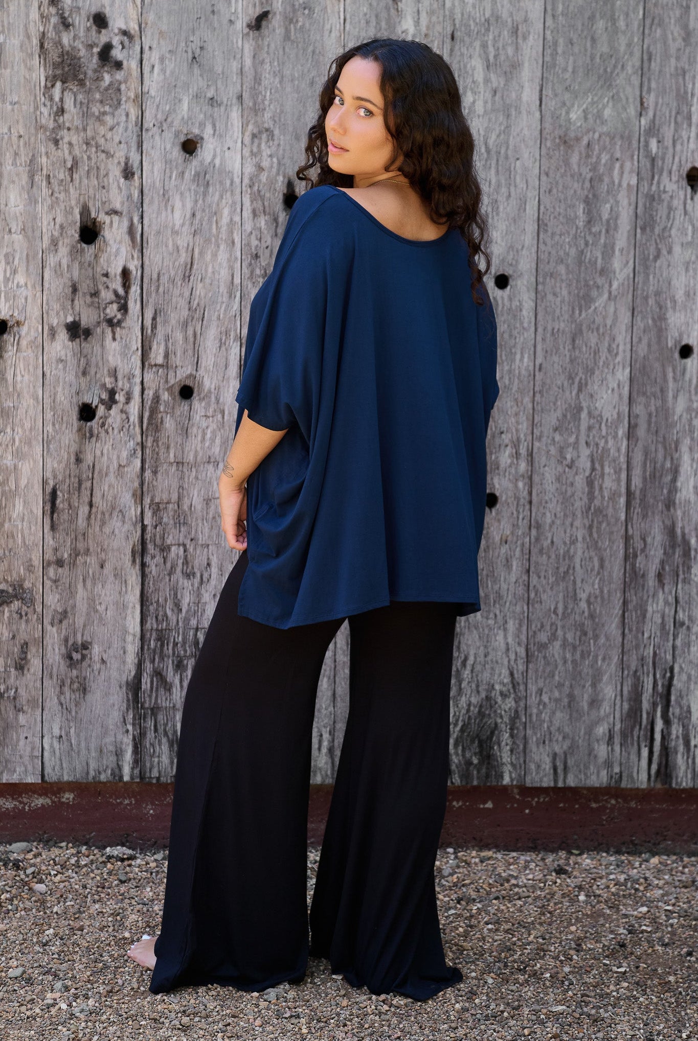 Dreamer Top Navy RenewBohemianBasicsDreamerbluePalazzosblack4 Renew Bohemian Pty Ltd