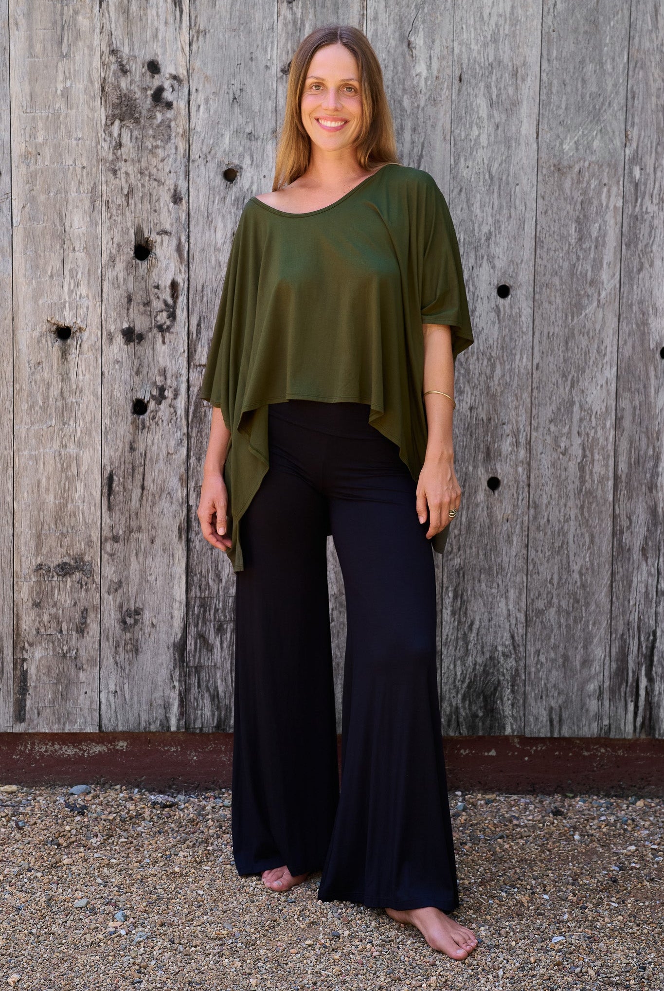 Dreamer Top Forest Green RenewBohemianBasicsDreamergreenPalazzosblack1 Renew Bohemian Pty Ltd