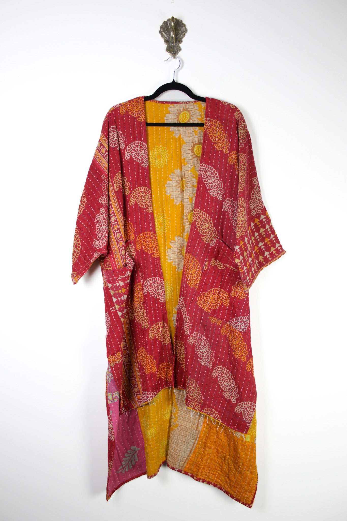 Kantha Ruana l/slv (17550) RuanaRenewVintage175501 Renew Bohemian Pty Ltd
