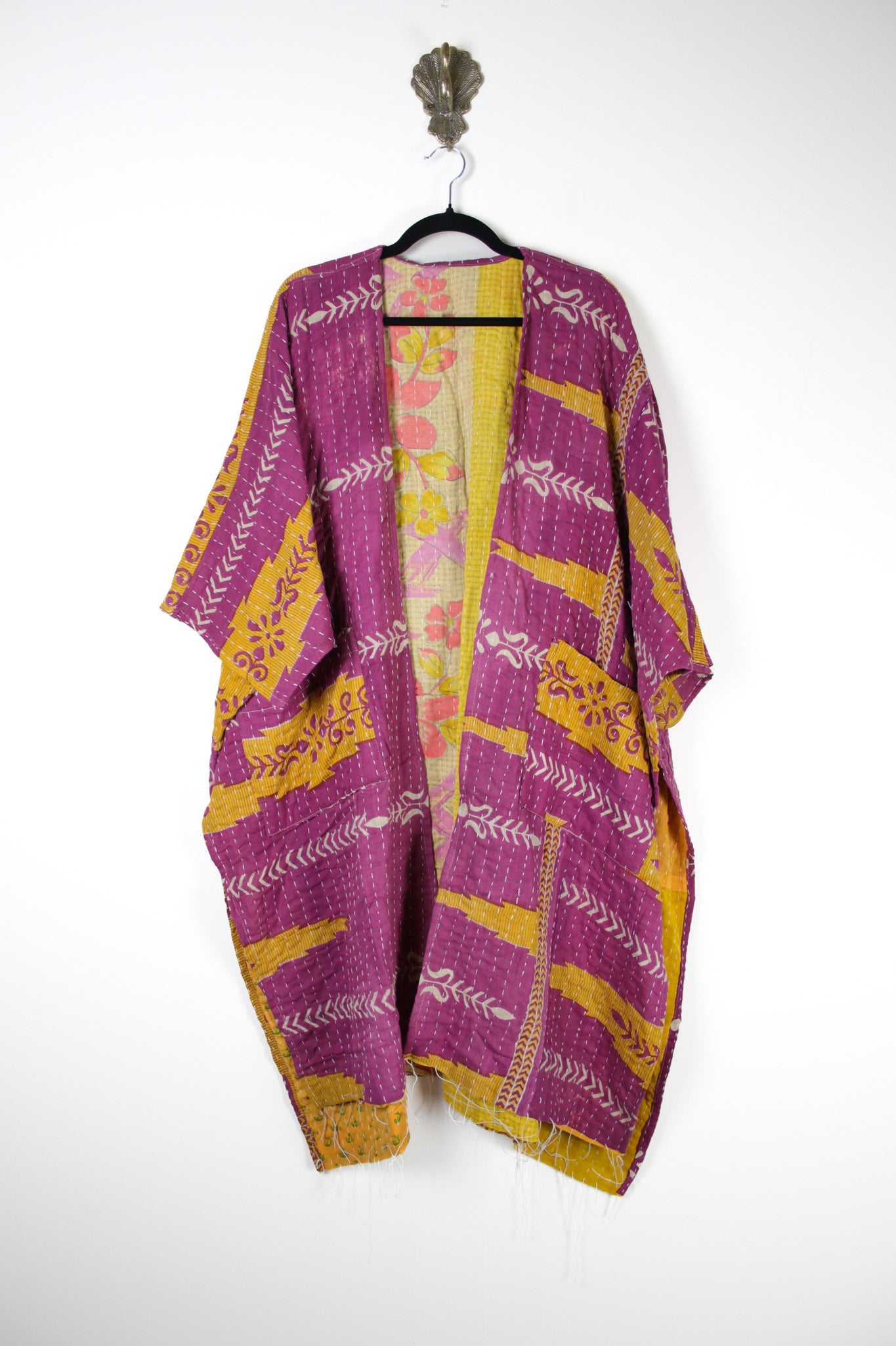 Kantha Ruana l/slv (17558) RuanaRenewVintage175581 Renew Bohemian Pty Ltd