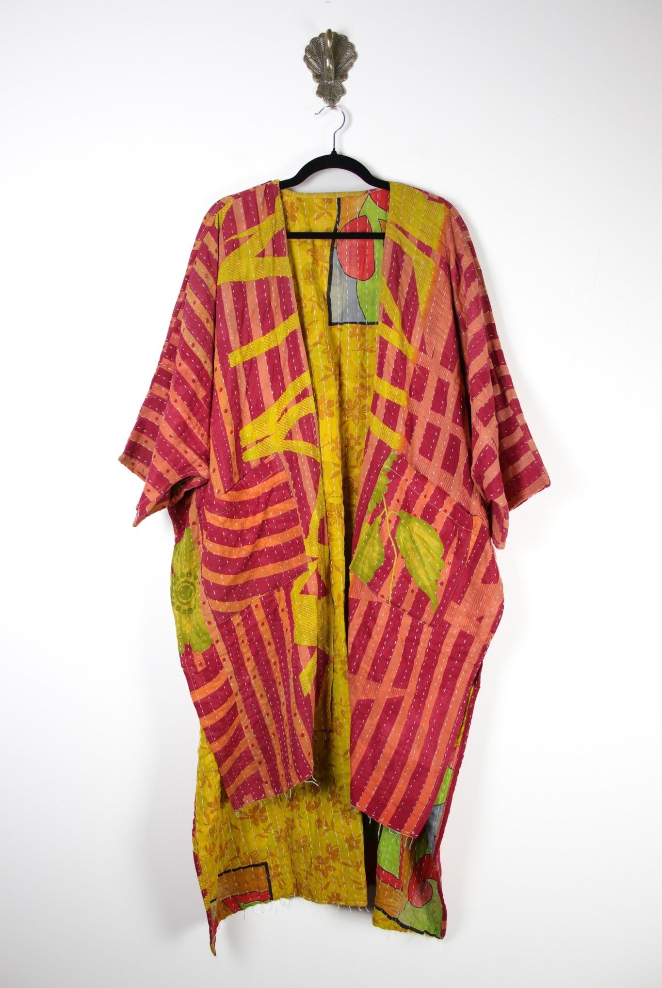 Kantha Ruana l/slv (17560) RuanaRenewVintage175601 Renew Bohemian Pty Ltd
