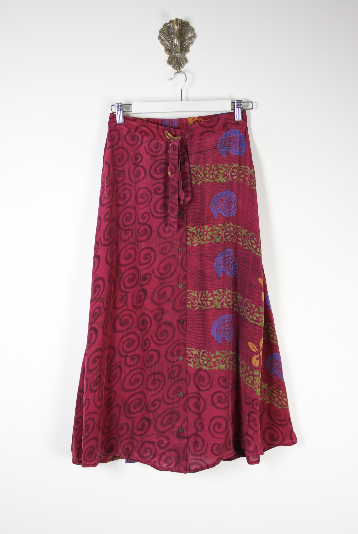 Sarita Silk Skirt S (6508) SaritaSkirtSRenewVintage65081 Renew Bohemian Pty Ltd