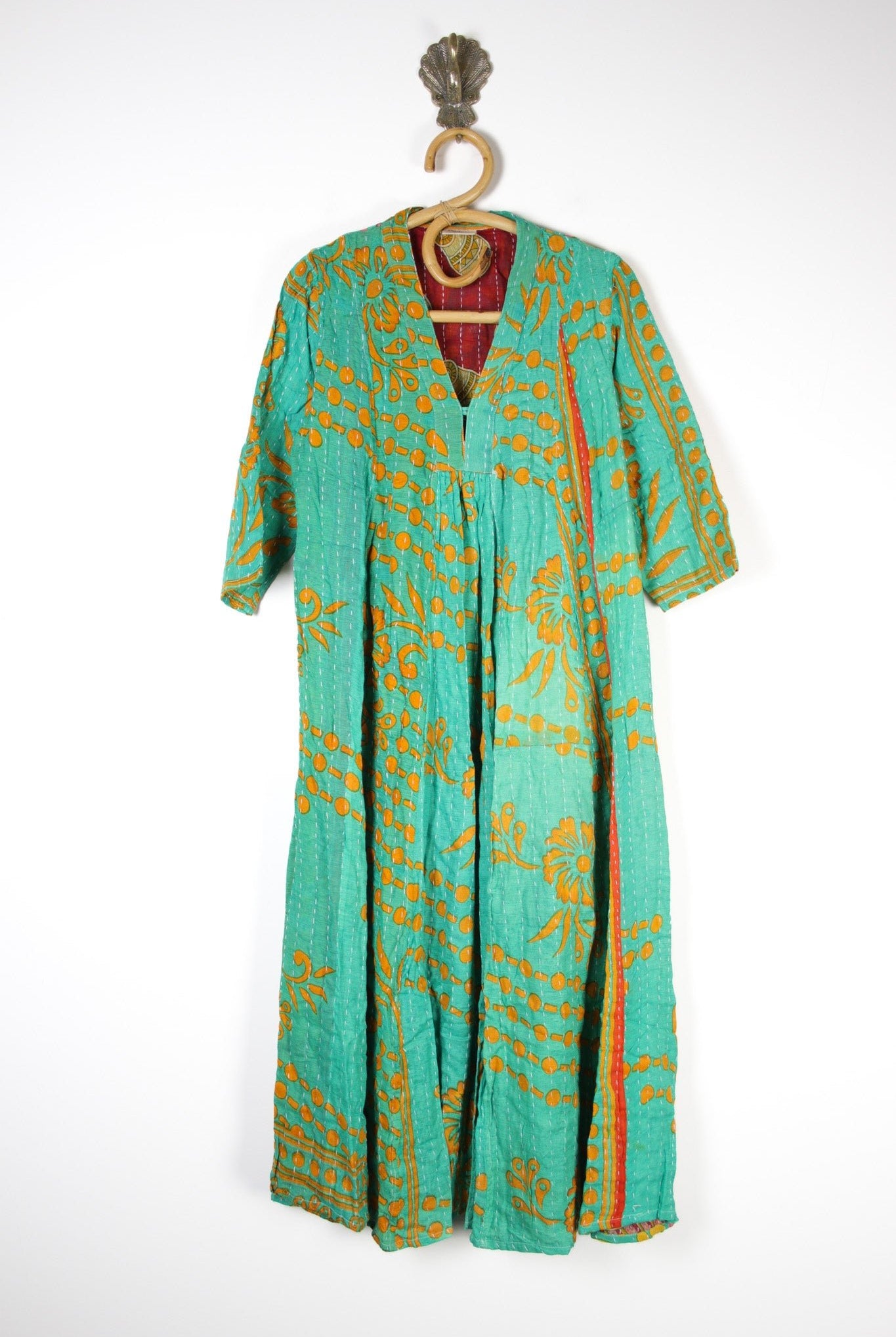 Selene Kantha Dress M (14803) SeleneKanthaDressMRenewVintage148031 Renew Bohemian Pty Ltd