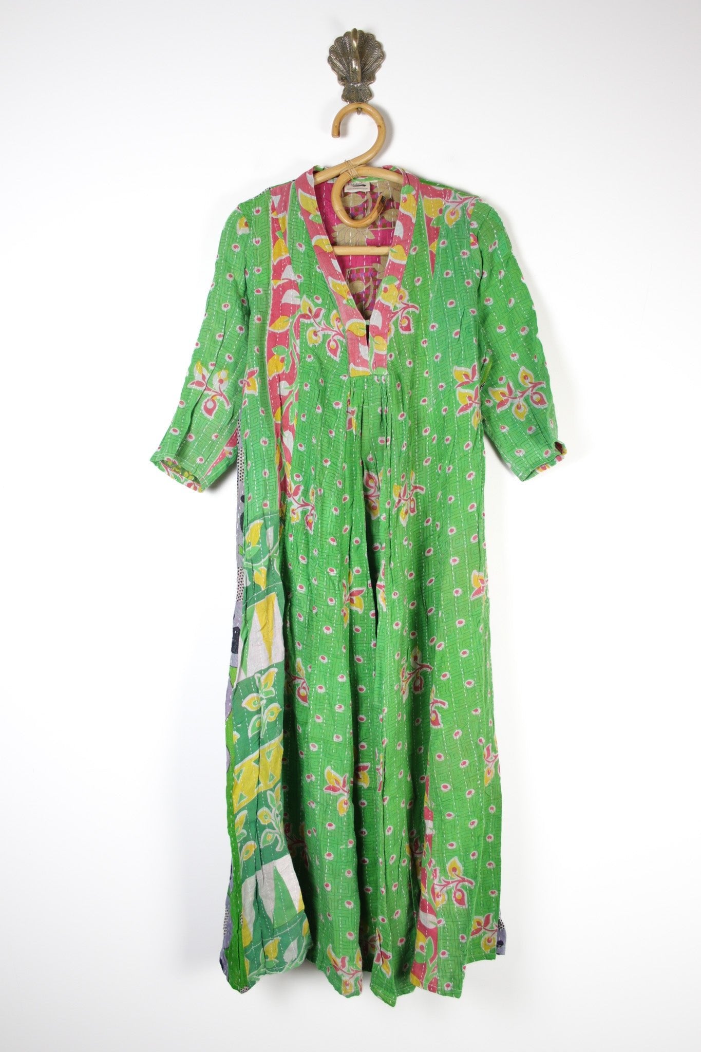 Selene Kantha Dress M (14805) SeleneKanthaDressMRenewVintage148051 Renew Bohemian Pty Ltd