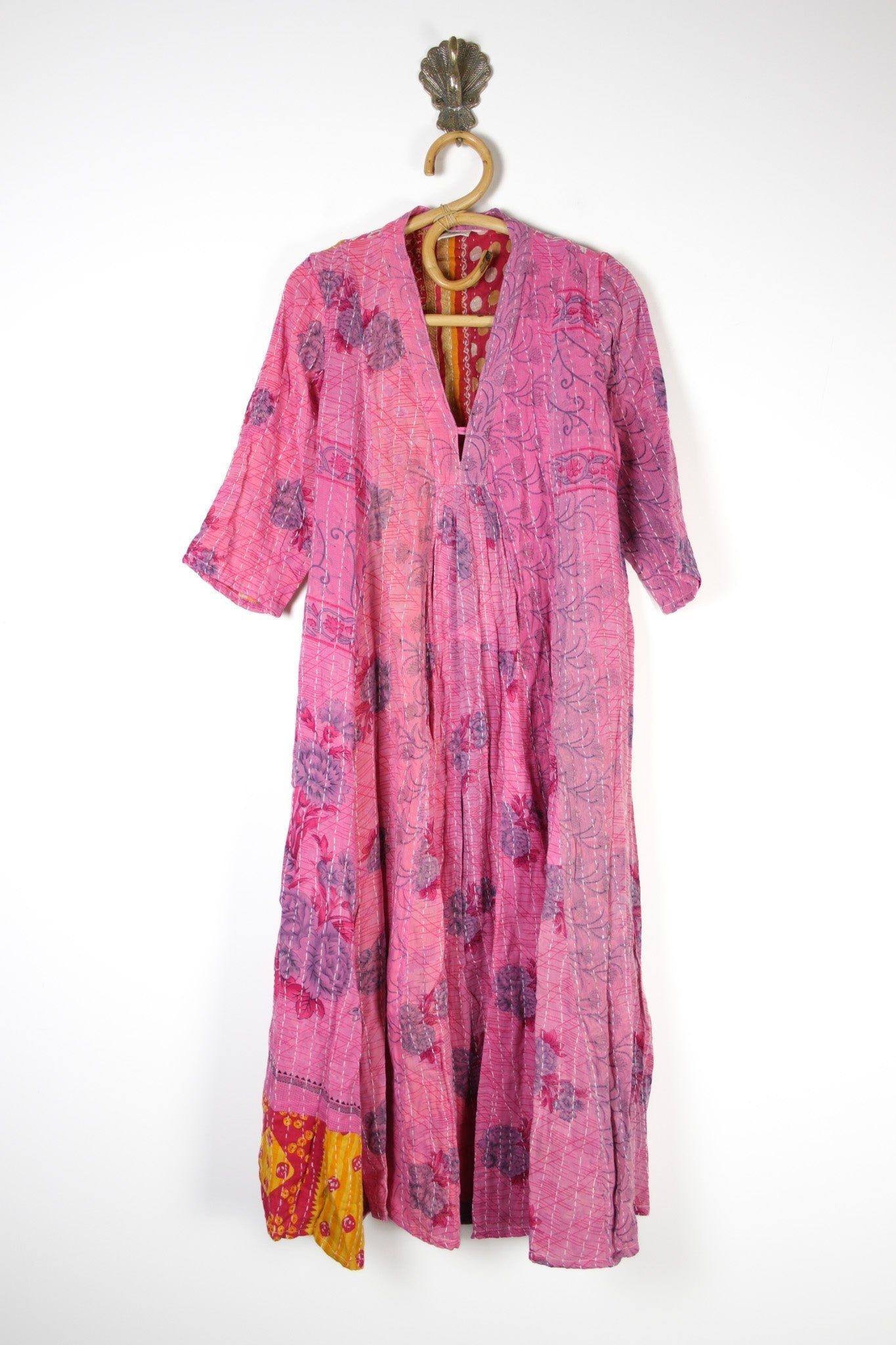 Selene Kantha Dress S (14801) SeleneKanthaDressSRenewVintage148011 Renew Bohemian Pty Ltd