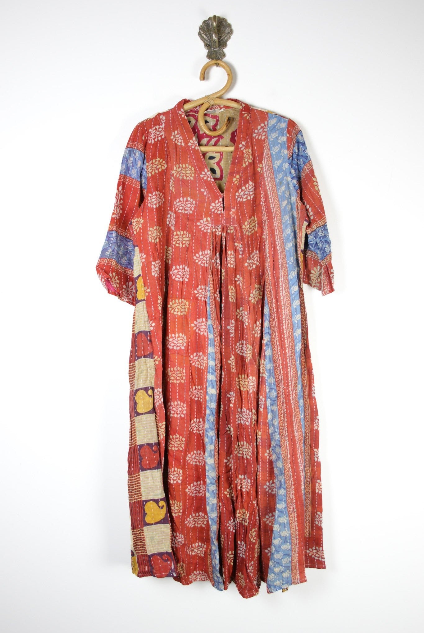 Selene Kantha Dress XL (14857) SeleneKanthaDressXLRenewVintage14857marked2 Renew Bohemian Pty Ltd