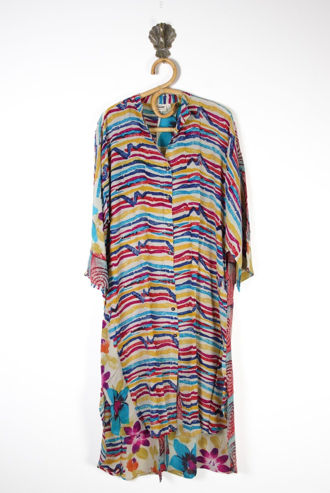 Jasmine Silk Shirtdress 2XL (13797) SilkShirtdress2XLRenewVintage137971 Renew Bohemian Pty Ltd