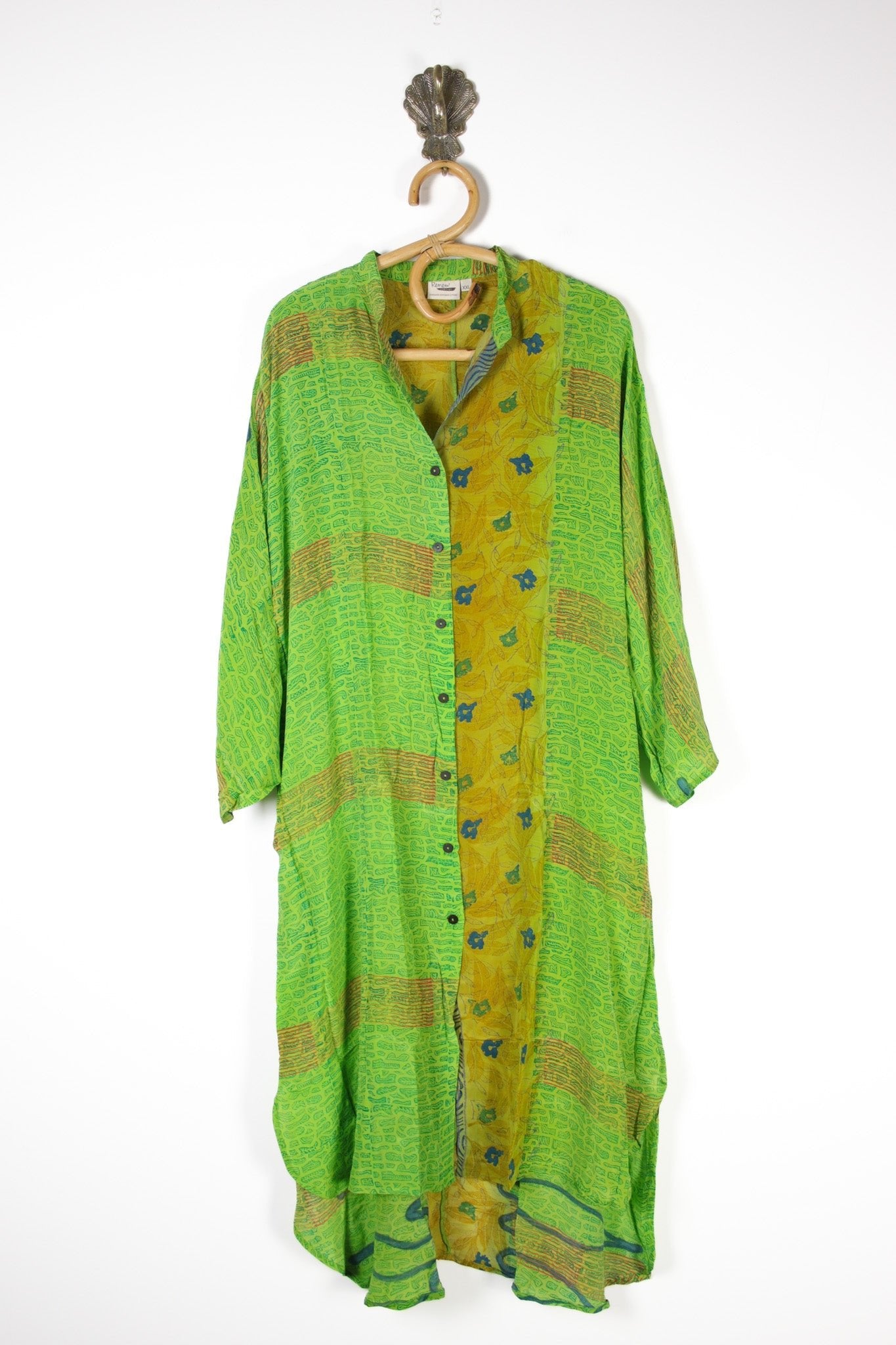 Jasmine Silk Shirtdress 2XL (13799) SilkShirtdress2XLRenewVintage137991 Renew Bohemian Pty Ltd