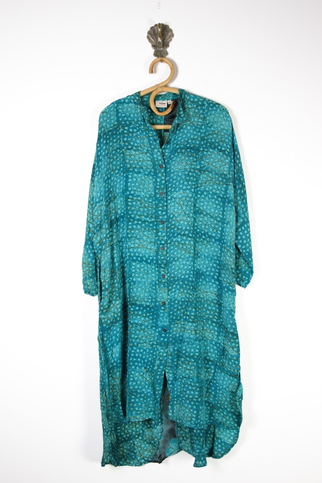Jasmine Silk Shirtdress 2XL (13809) SilkShirtdress2XLRenewVintage138091 Renew Bohemian Pty Ltd