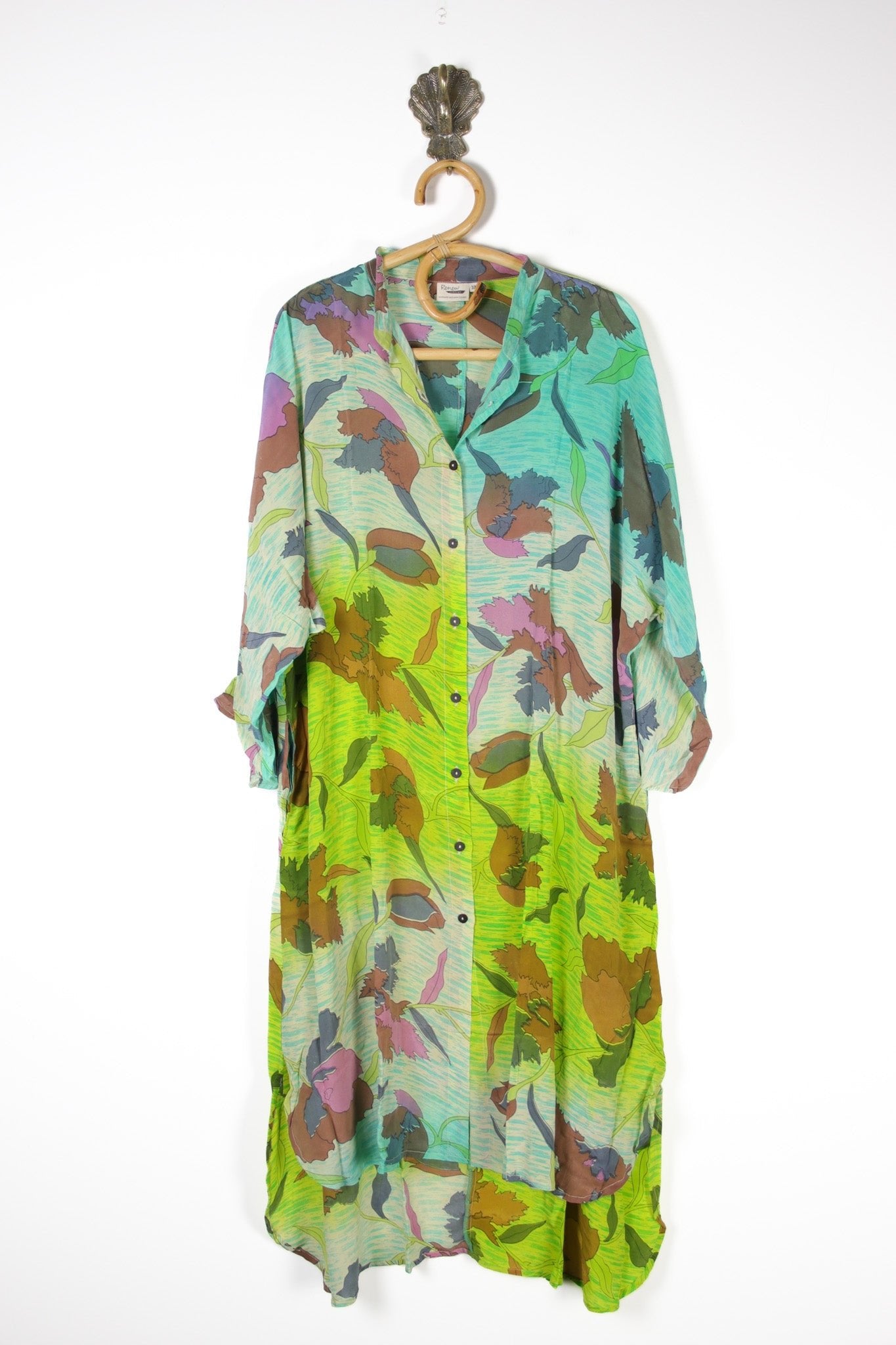 Jasmine Silk Shirtdress 3XL (13820) SilkShirtdress3XLRenewVintage138201 Renew Bohemian Pty Ltd