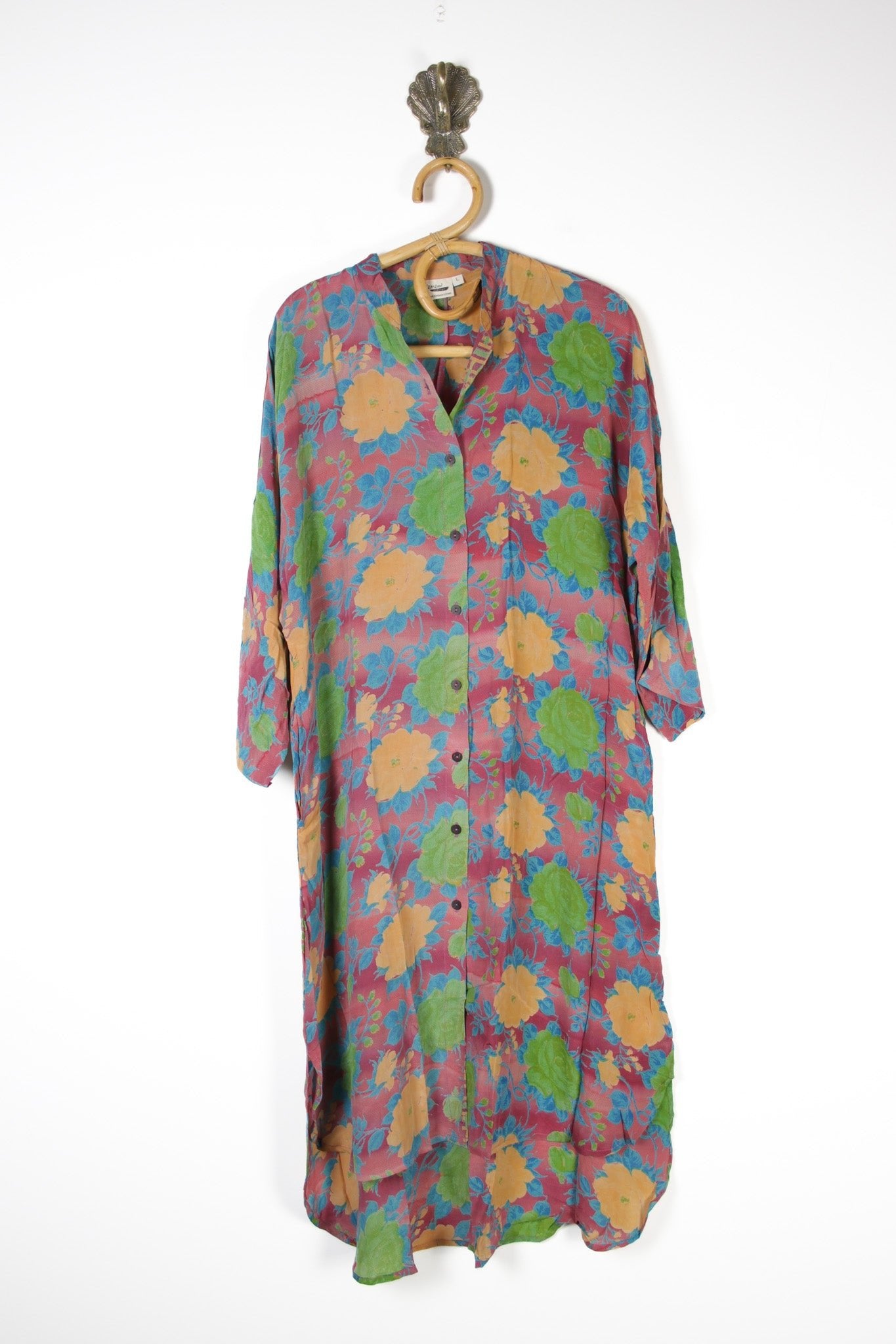 Jasmine Silk Shirtdress L (13671) SilkShirtdressLRenewVintage136711 Renew Bohemian Pty Ltd