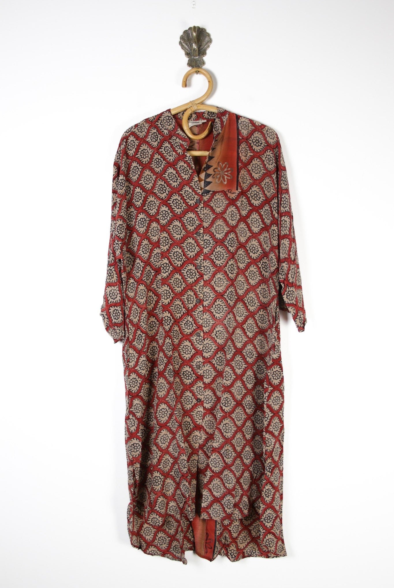 Jasmine Silk Shirtdress L (13687) SilkShirtdressLRenewVintage136871 Renew Bohemian Pty Ltd