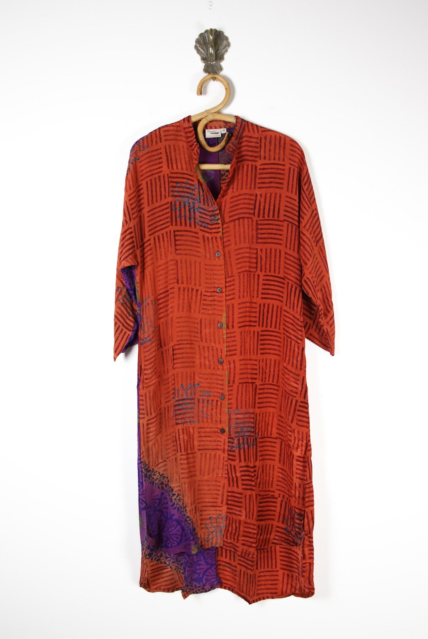 Jasmine Silk Shirtdress M (13648) SilkShirtdressMRenewVintage136481 Renew Bohemian Pty Ltd