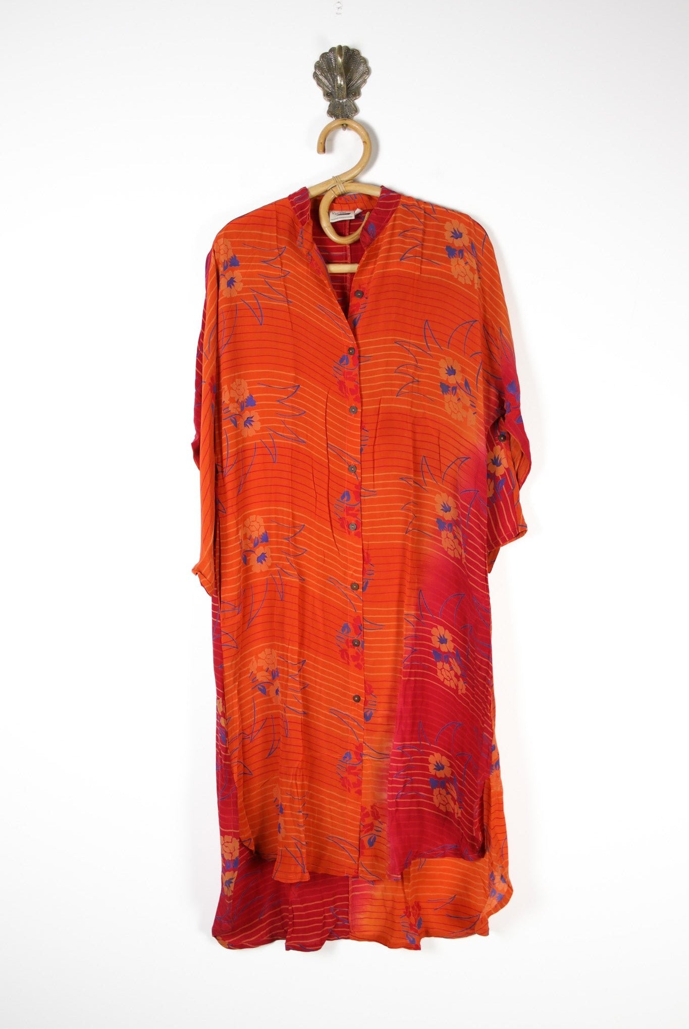 Jasmine Silk Shirtdress M (13655) SilkShirtdressMRenewVintage136551 Renew Bohemian Pty Ltd