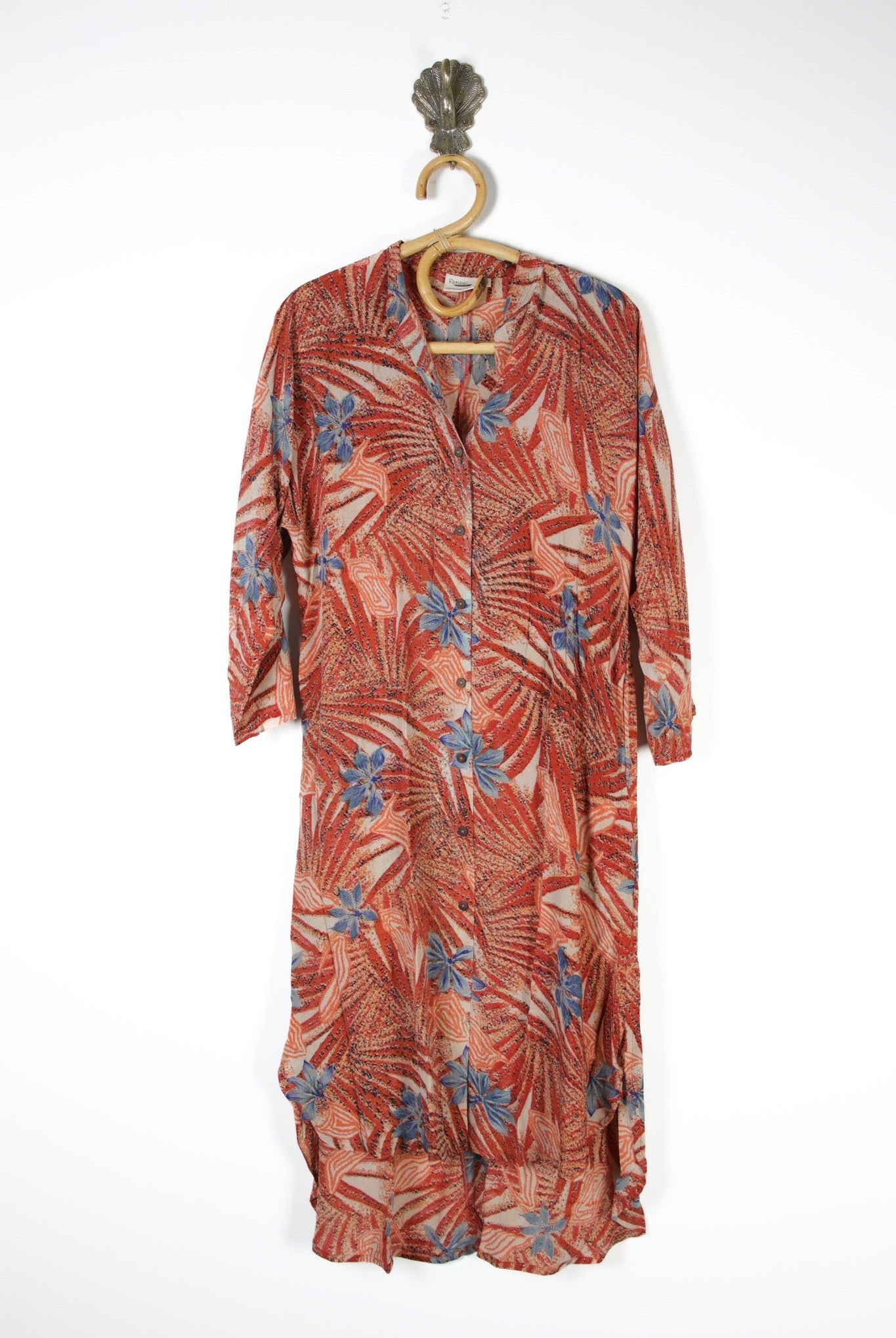 Jasmine Silk Shirtdress S (13634) SilkShirtdressSRenewVintage136341 Renew Bohemian Pty Ltd