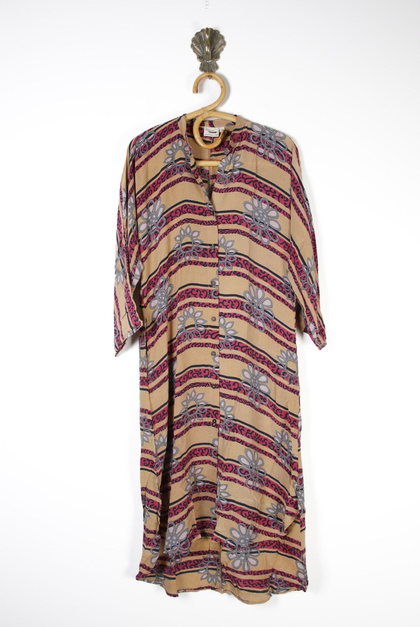 Jasmine Silk Shirtdress S (13638) SilkShirtdressSRenewVintage136381 Renew Bohemian Pty Ltd